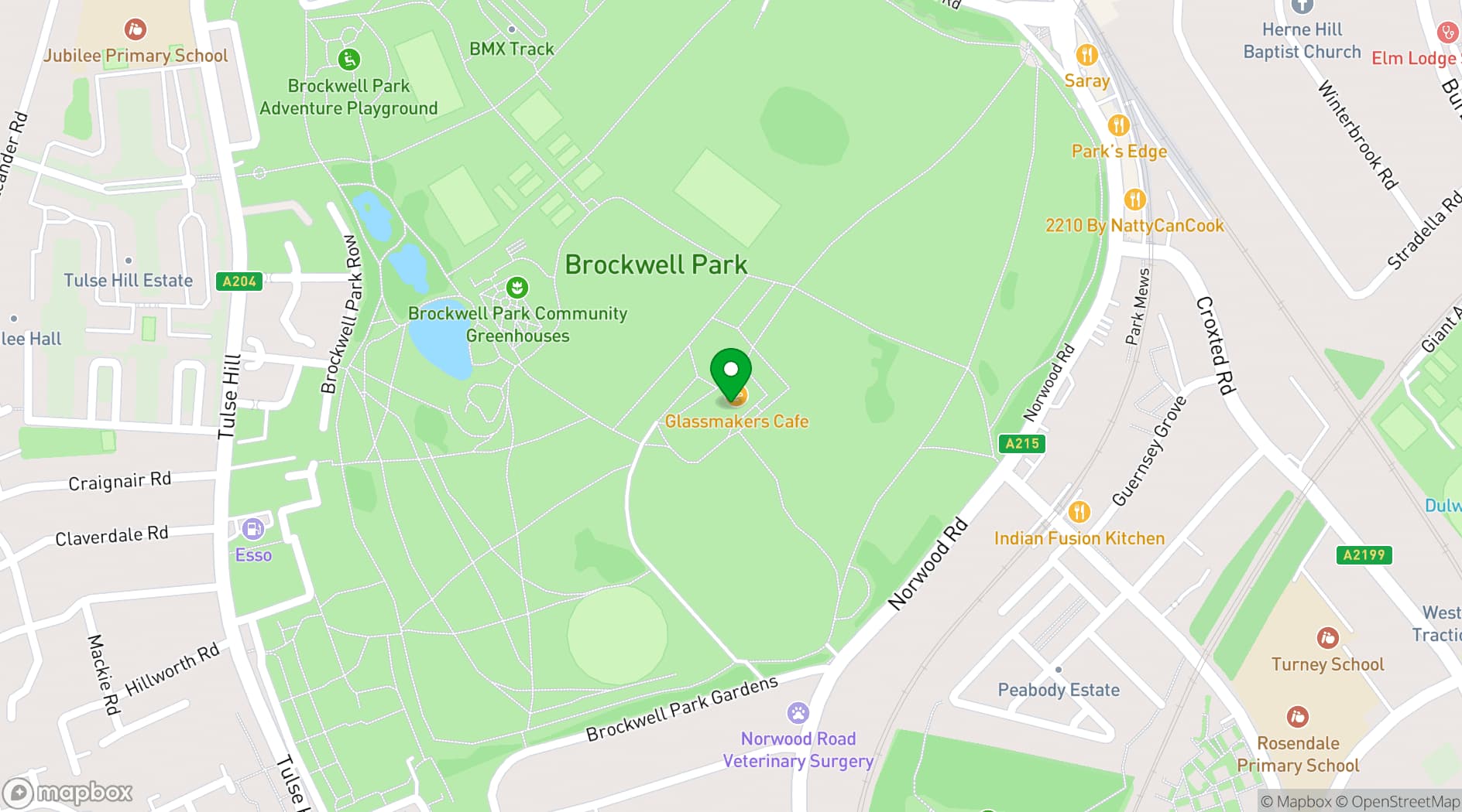 Map showing Brockwell Hall