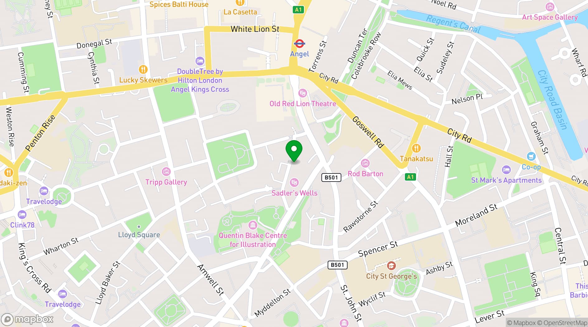 Map showing The Harlequin
