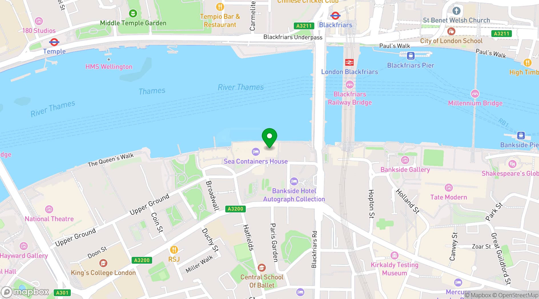 Map showing Sea Containers Events