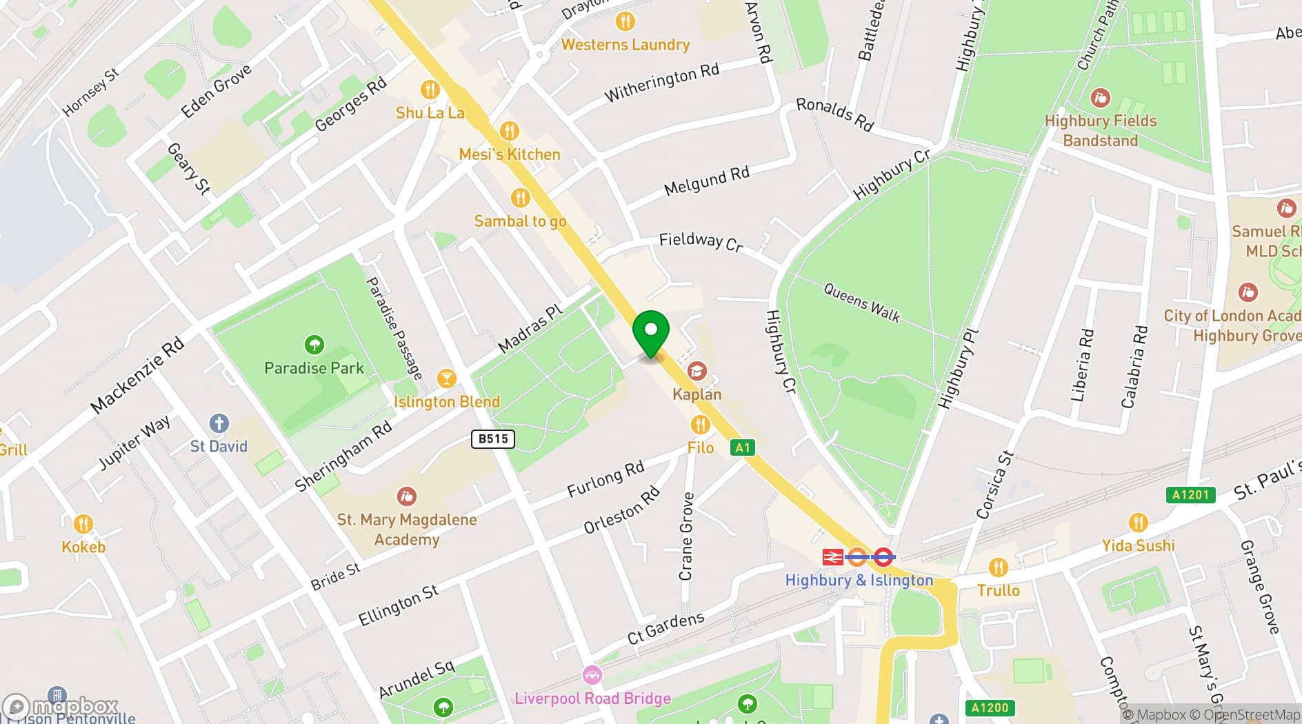 Map showing Super Café