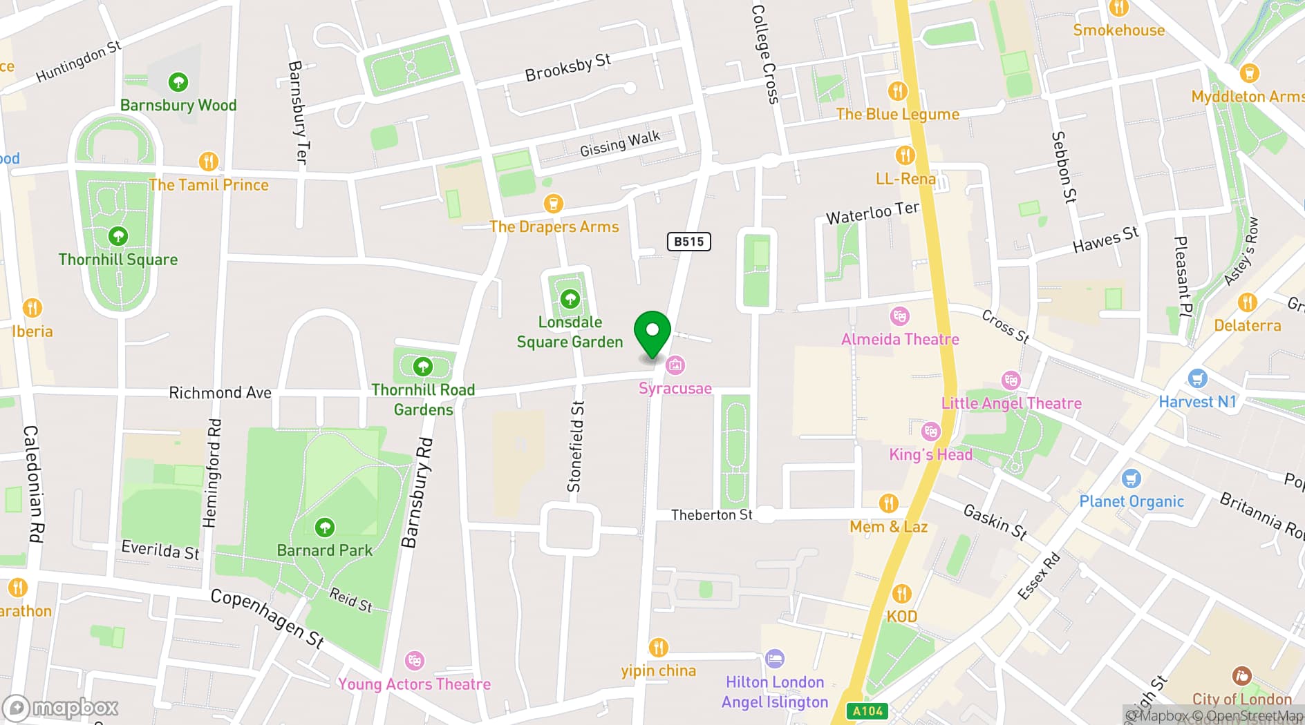 Map showing The Regent Pub