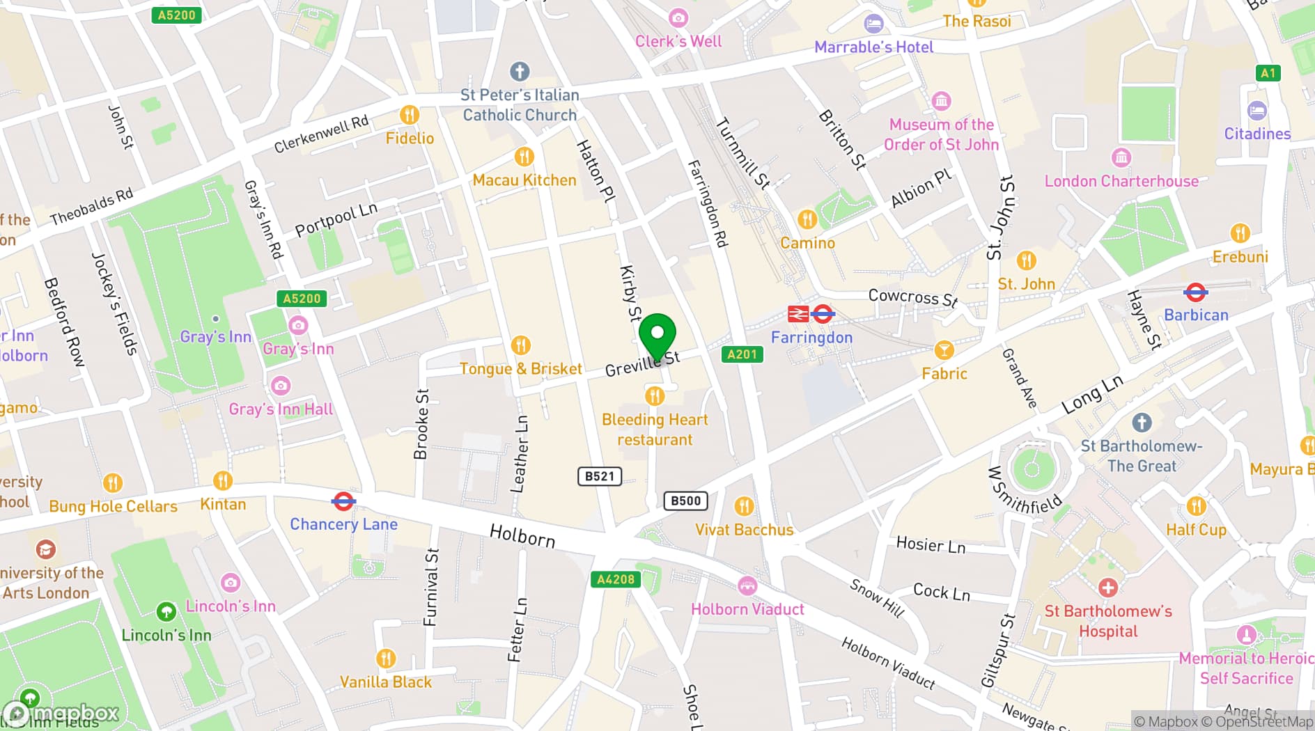 Map showing Bleeding Heart Yard