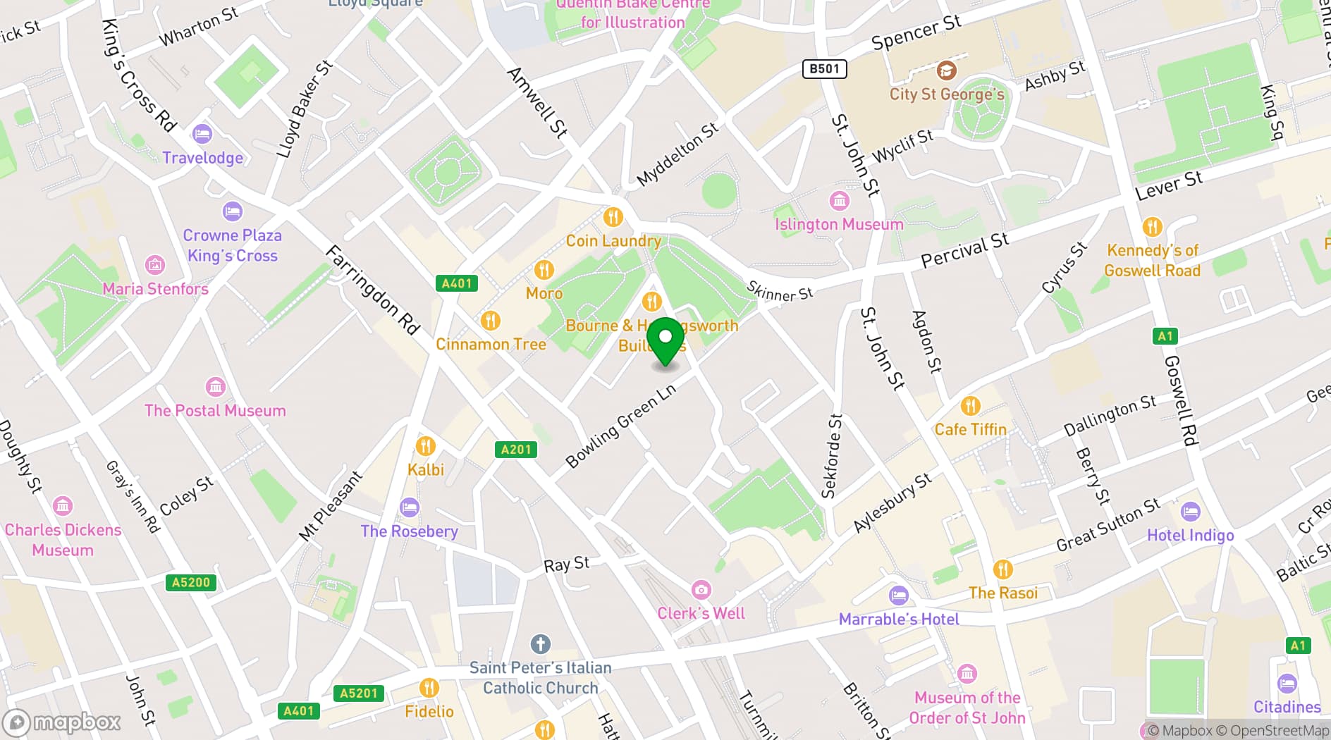 Map showing FBC Clerkenwell