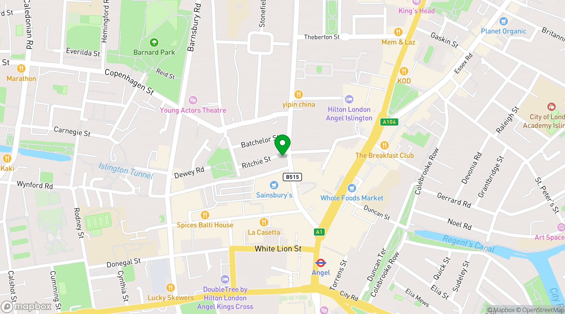 Map showing The Angelic