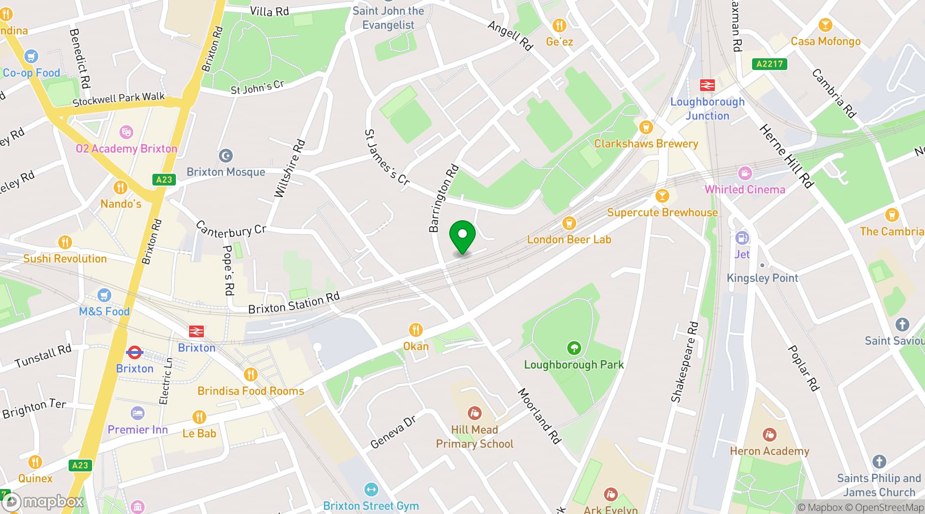Map showing 537 Brixton