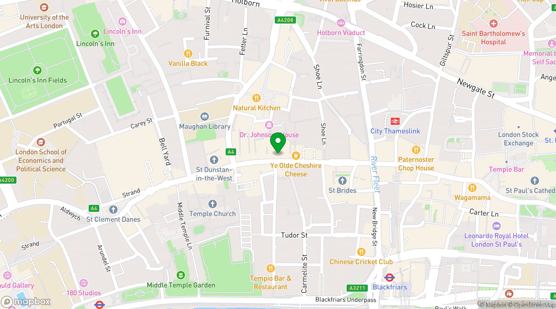 Map showing Fleet Street