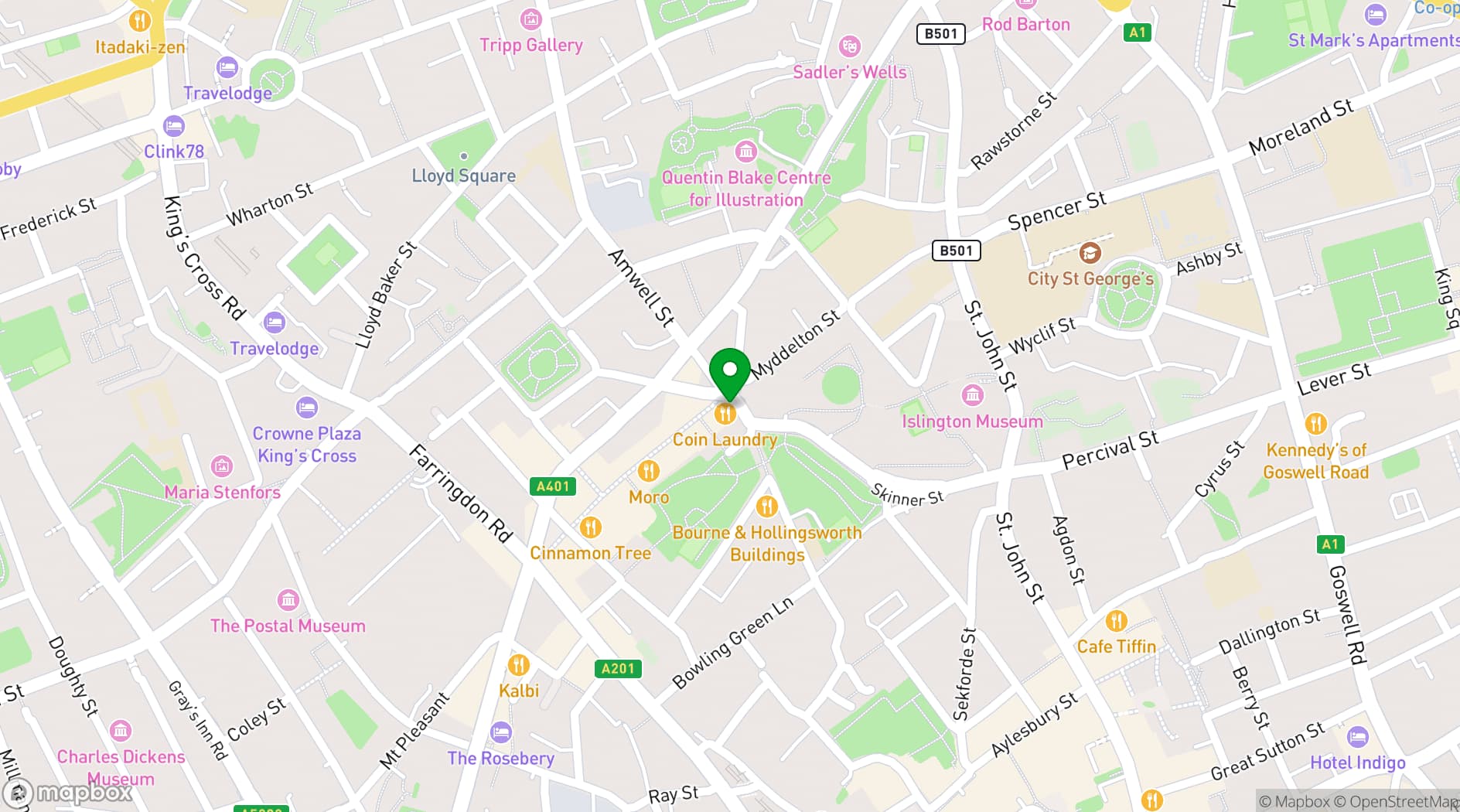 Map showing Coin Laundry