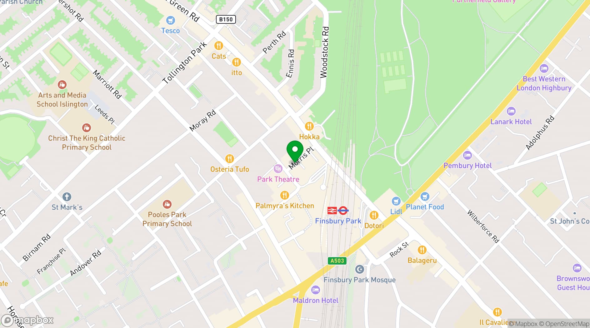 Map showing Morris Place Studio