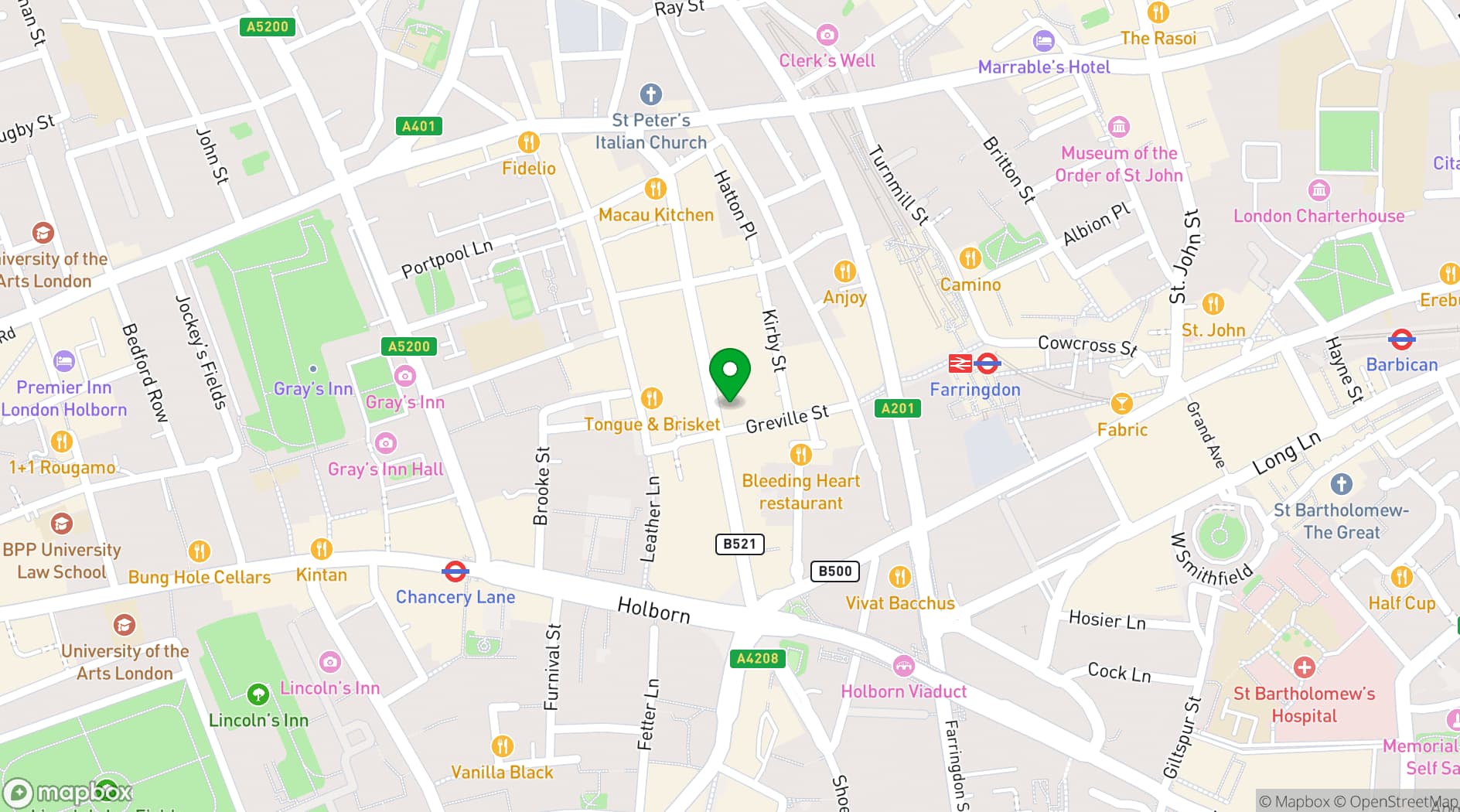 Map showing WeWork