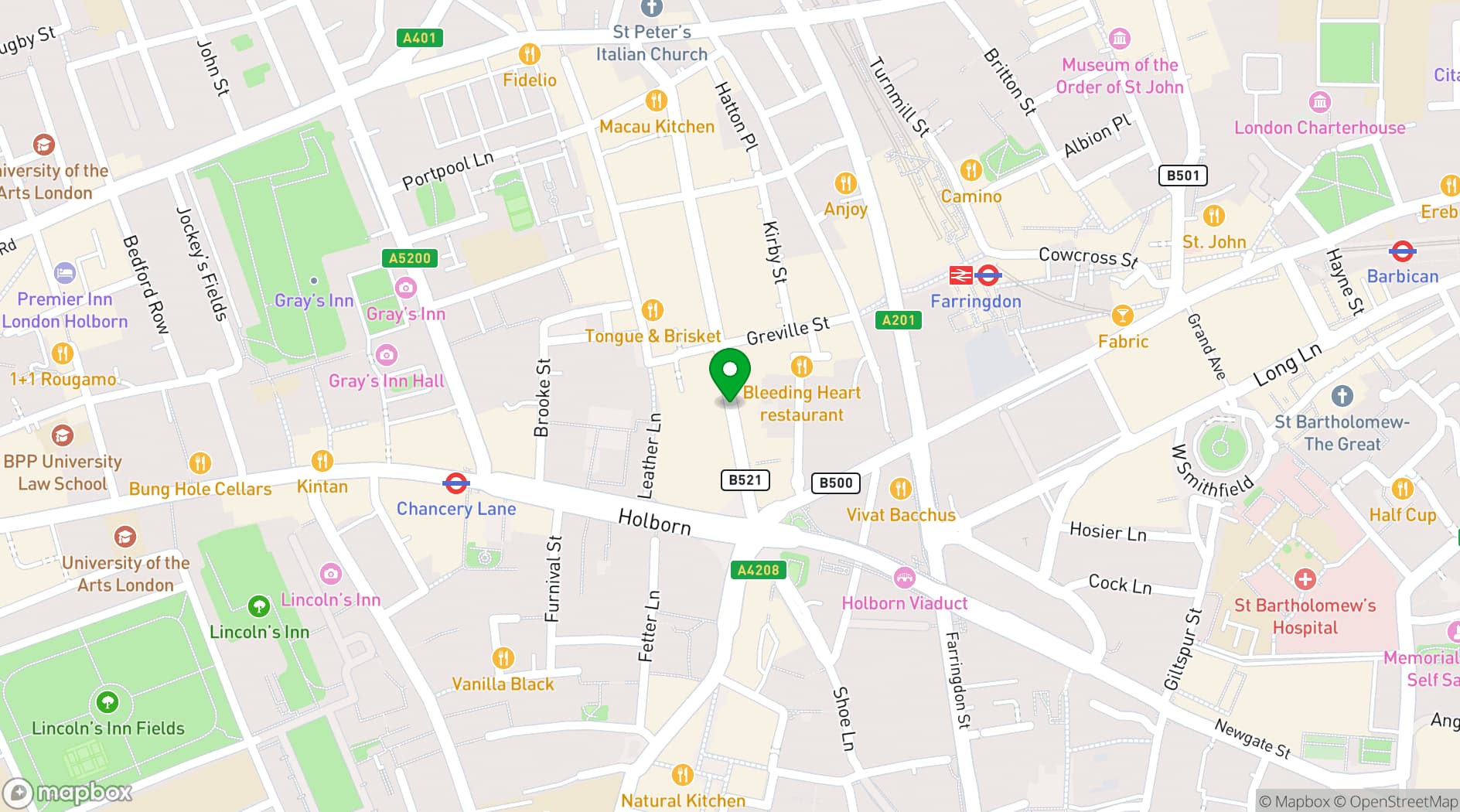 Map showing Bleeding Heart 
