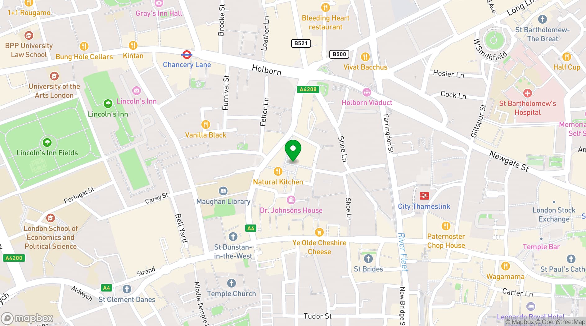 Map showing The Refinery New Street Square