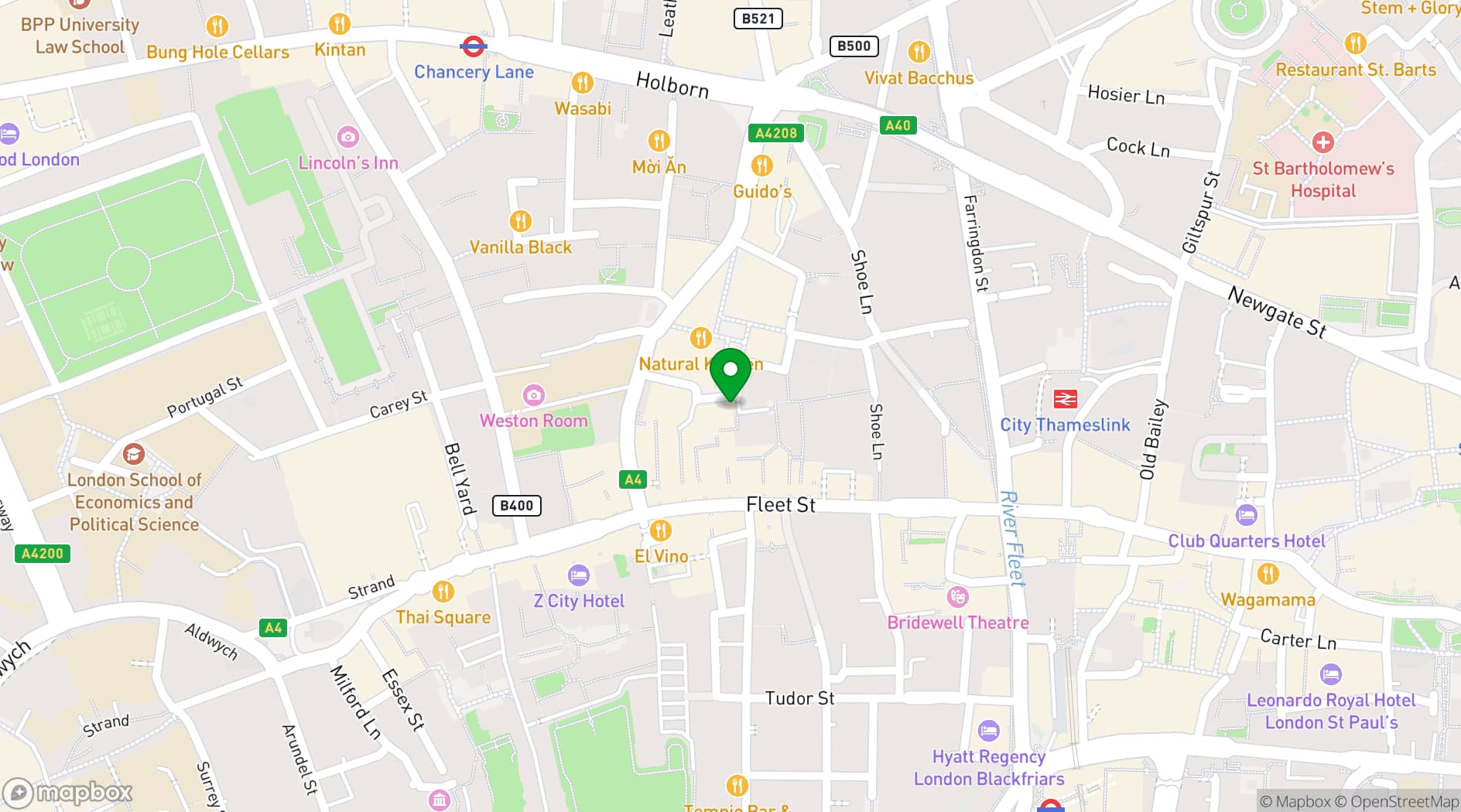 Map showing Dr Johnson's House