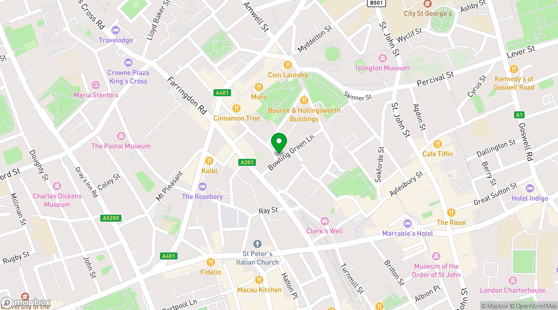 Map showing The Bowler