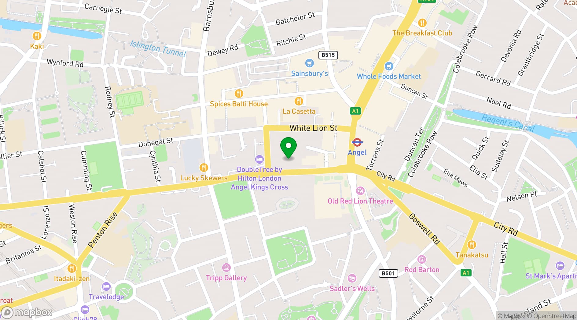 Map showing Crafts Council Gallery
