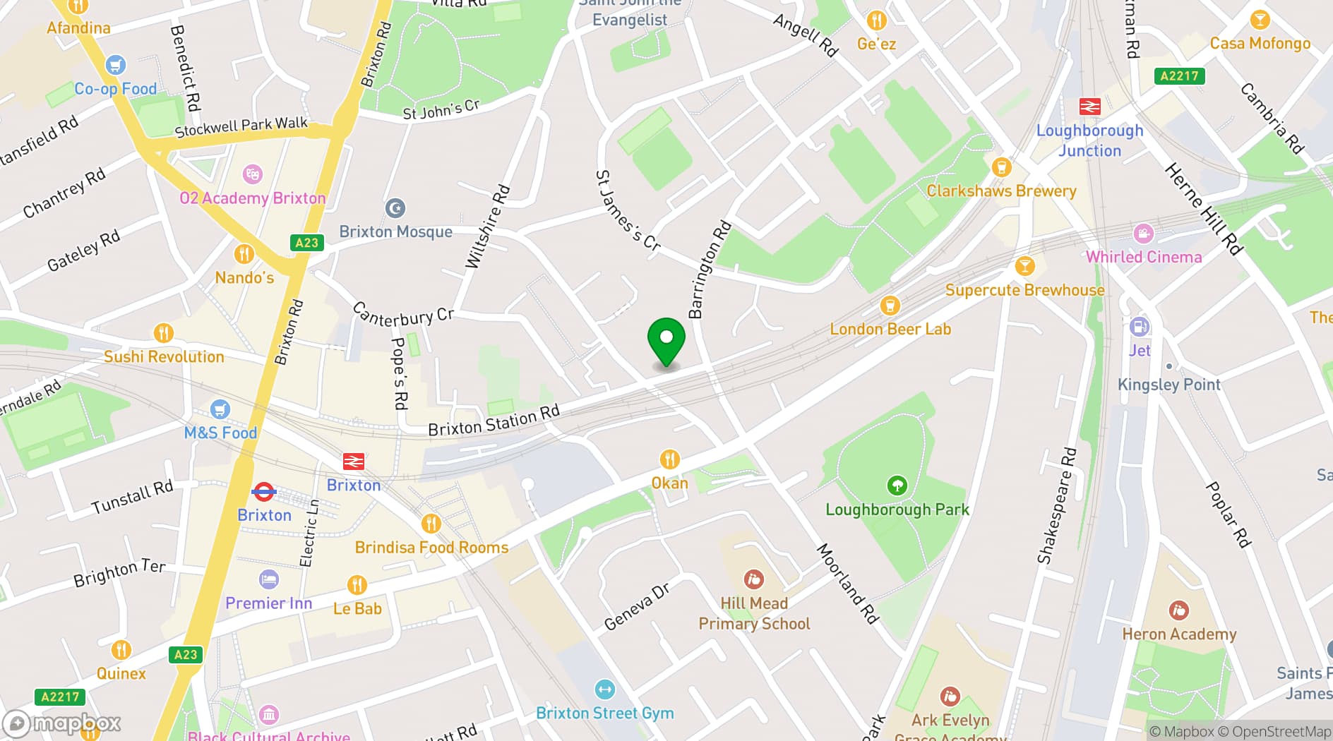 Map showing Pop Brixton