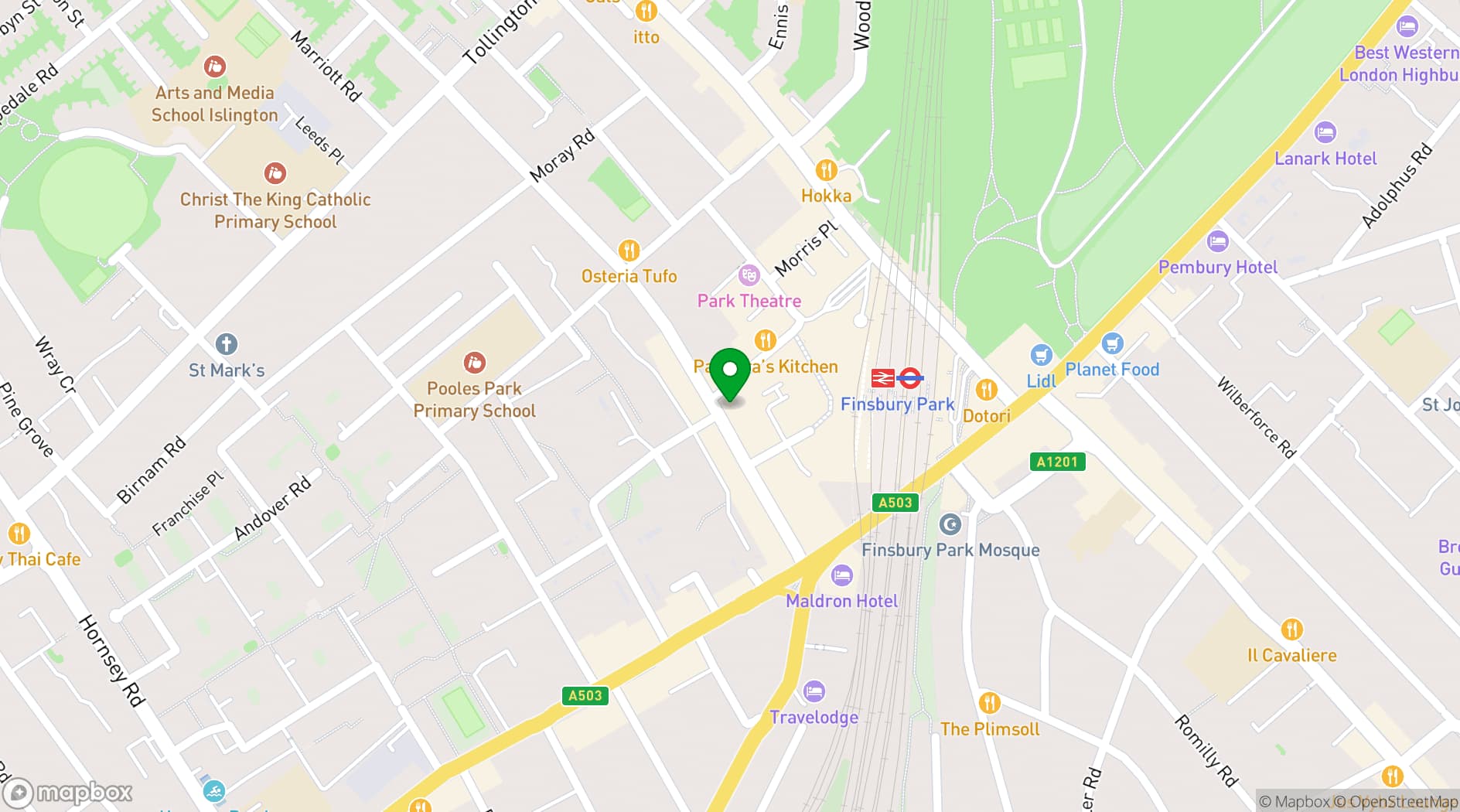 Map showing Space 4, Finsbury Park