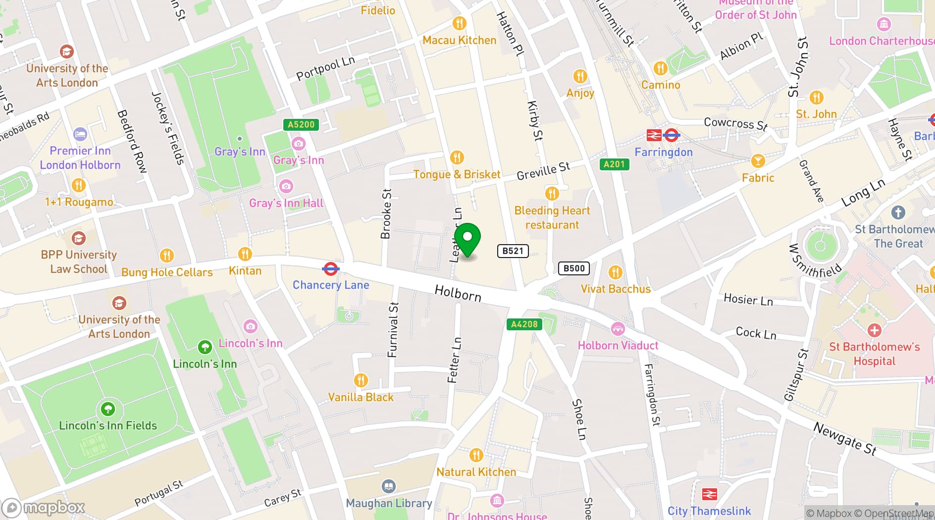 Map showing The Sir Christopher Hatton