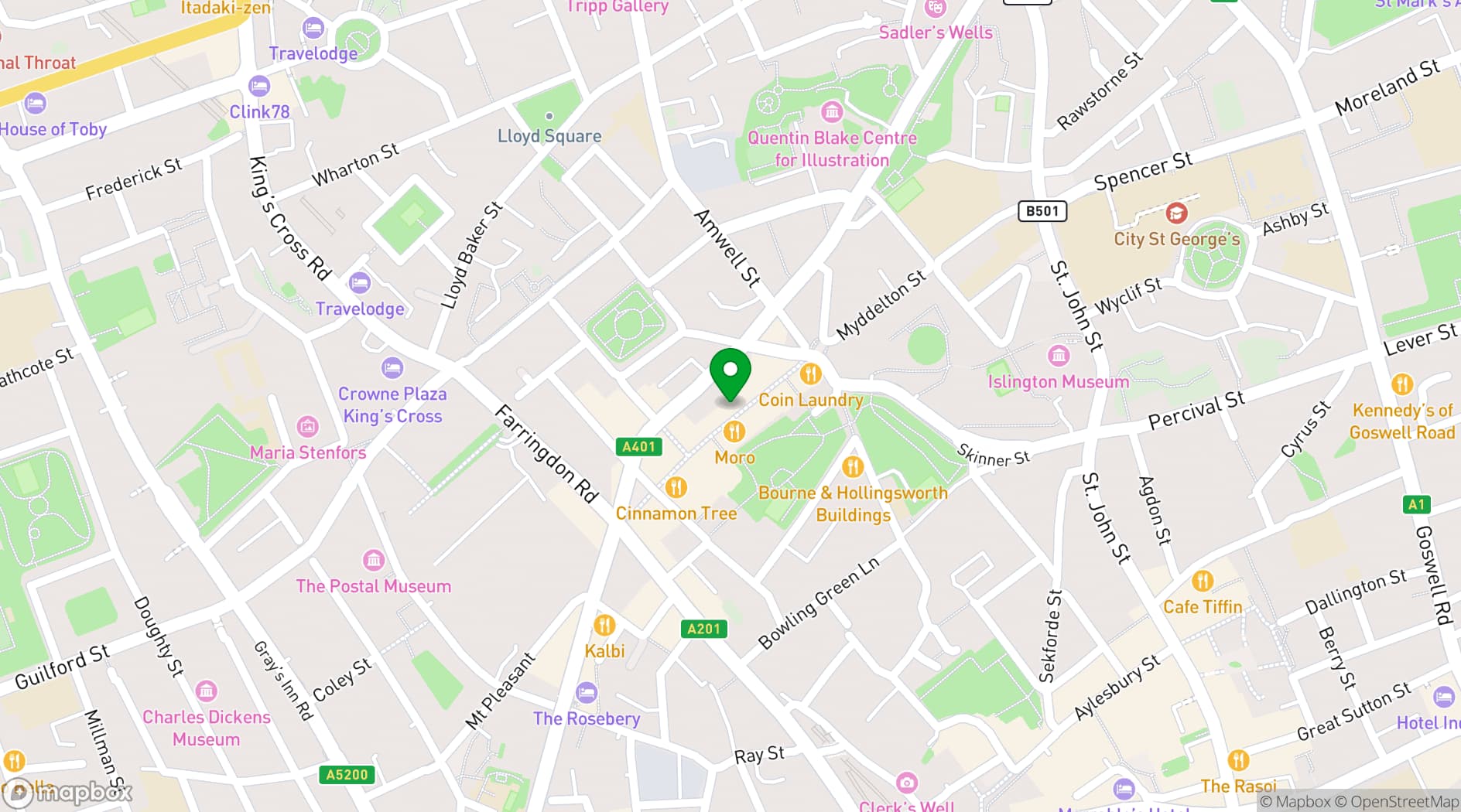 Map showing Cafe Kick