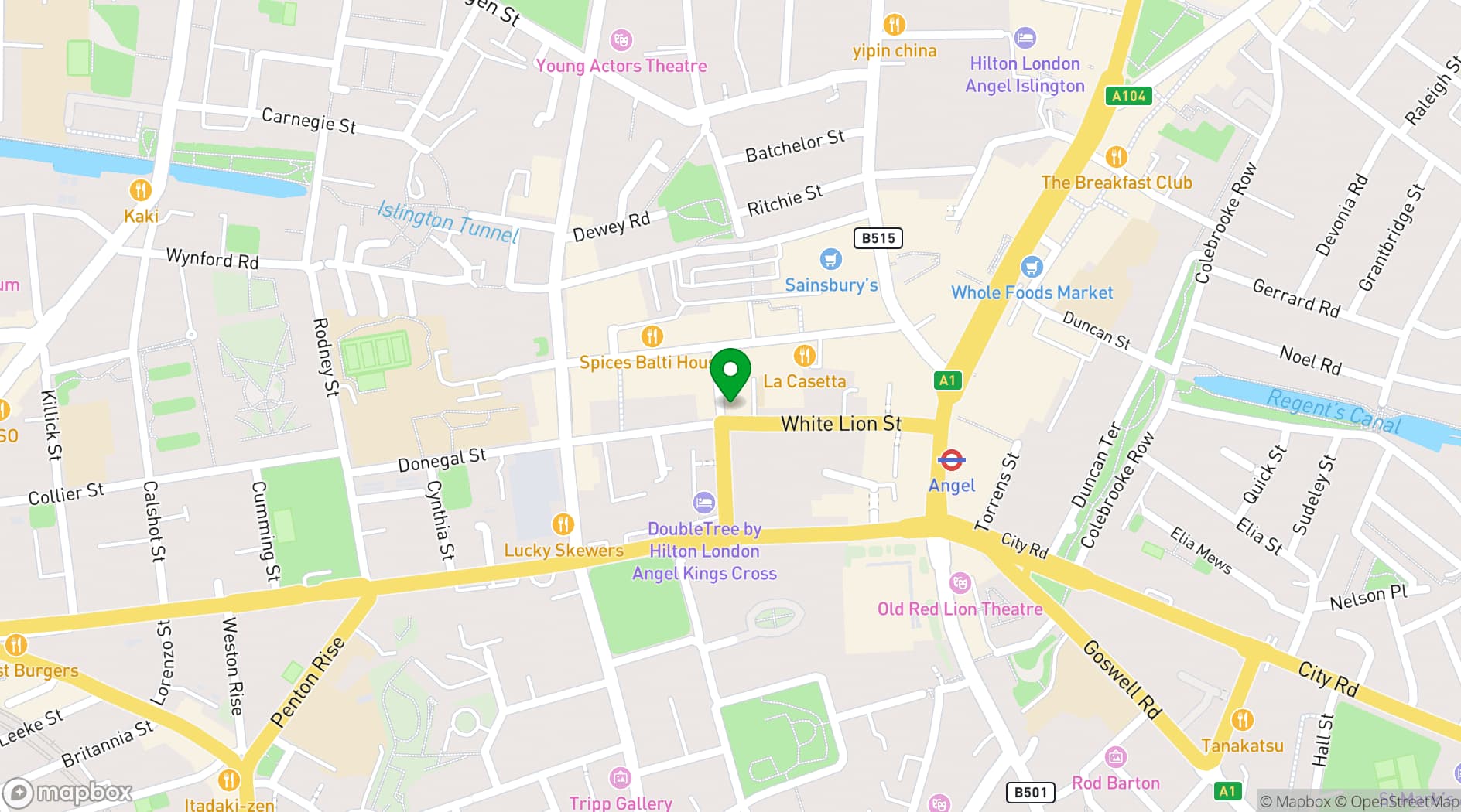 Map showing The Three Johns