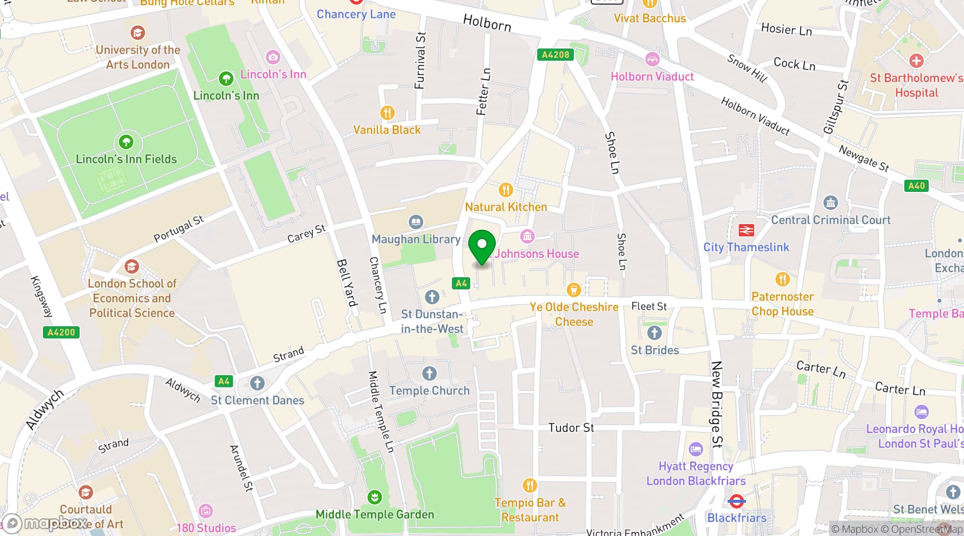Map showing Crane Court Gallery