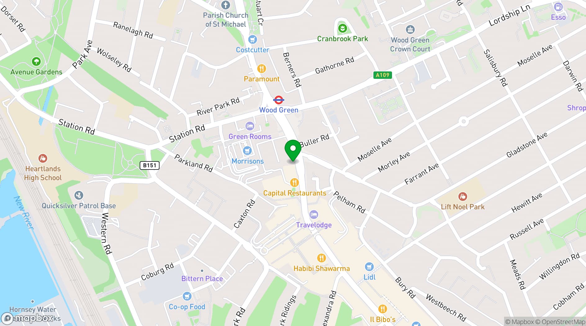 Map showing Dominion Centre