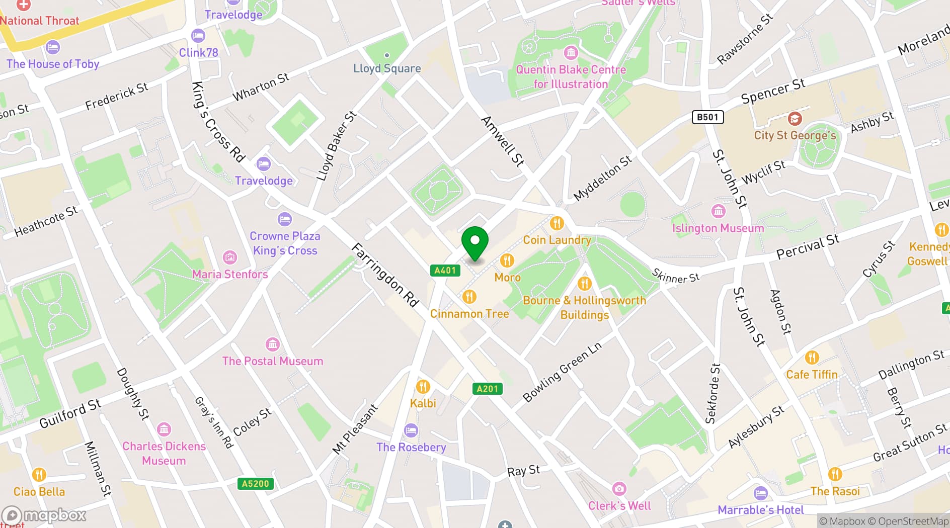 Map showing The Exmouth Arms