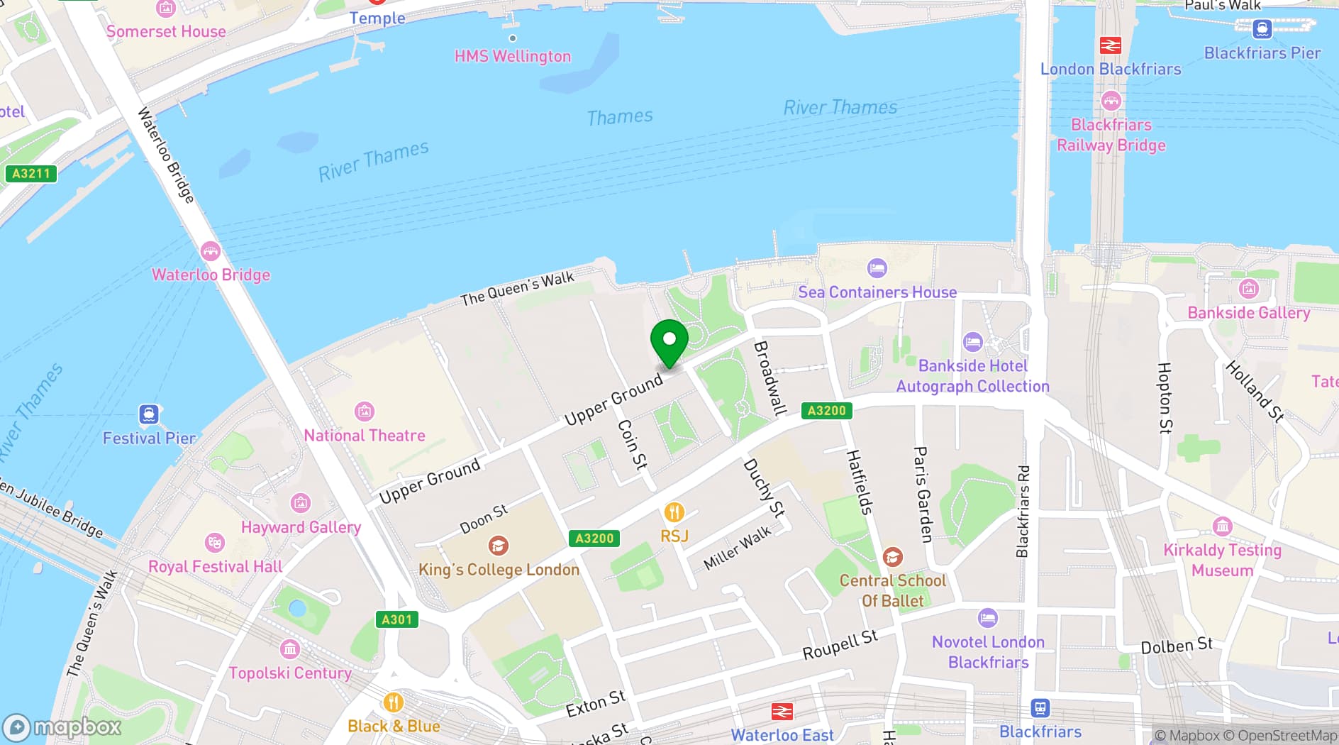 Map showing  London City Beach