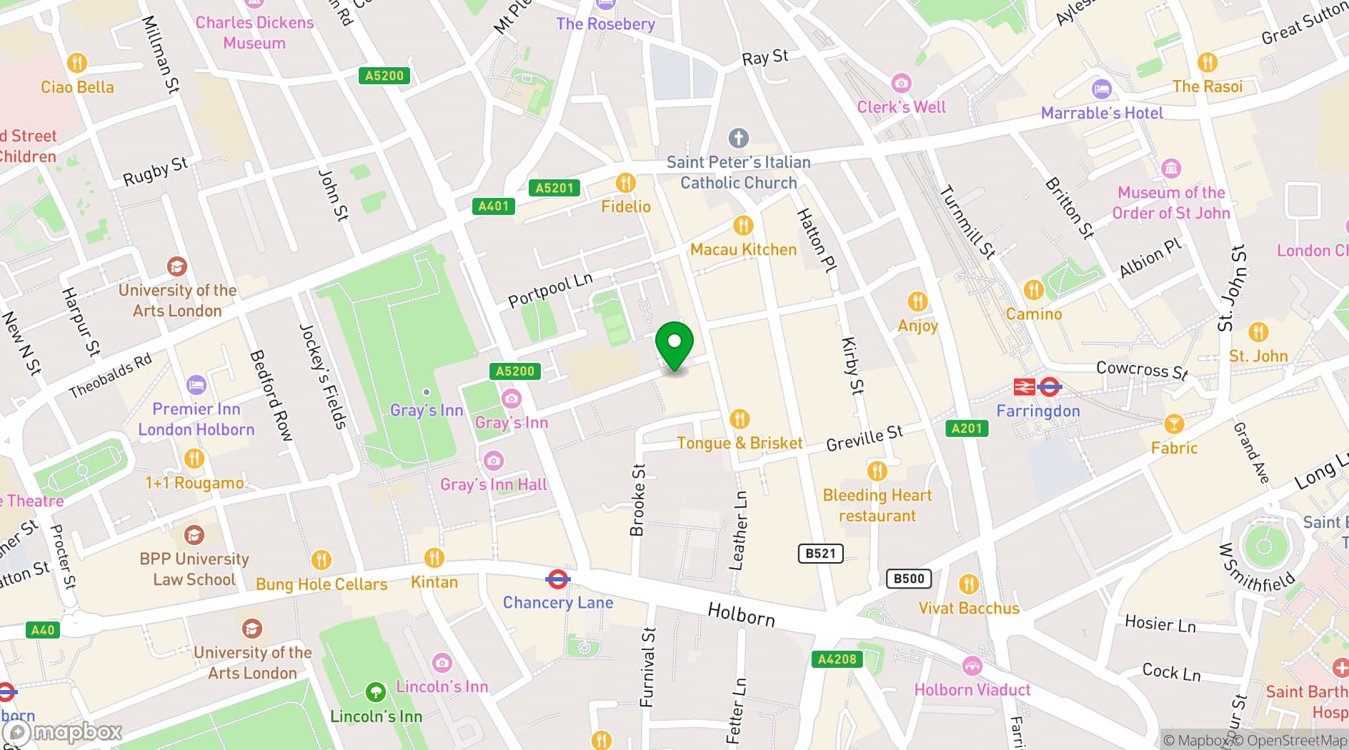 Map showing The Record Hall
