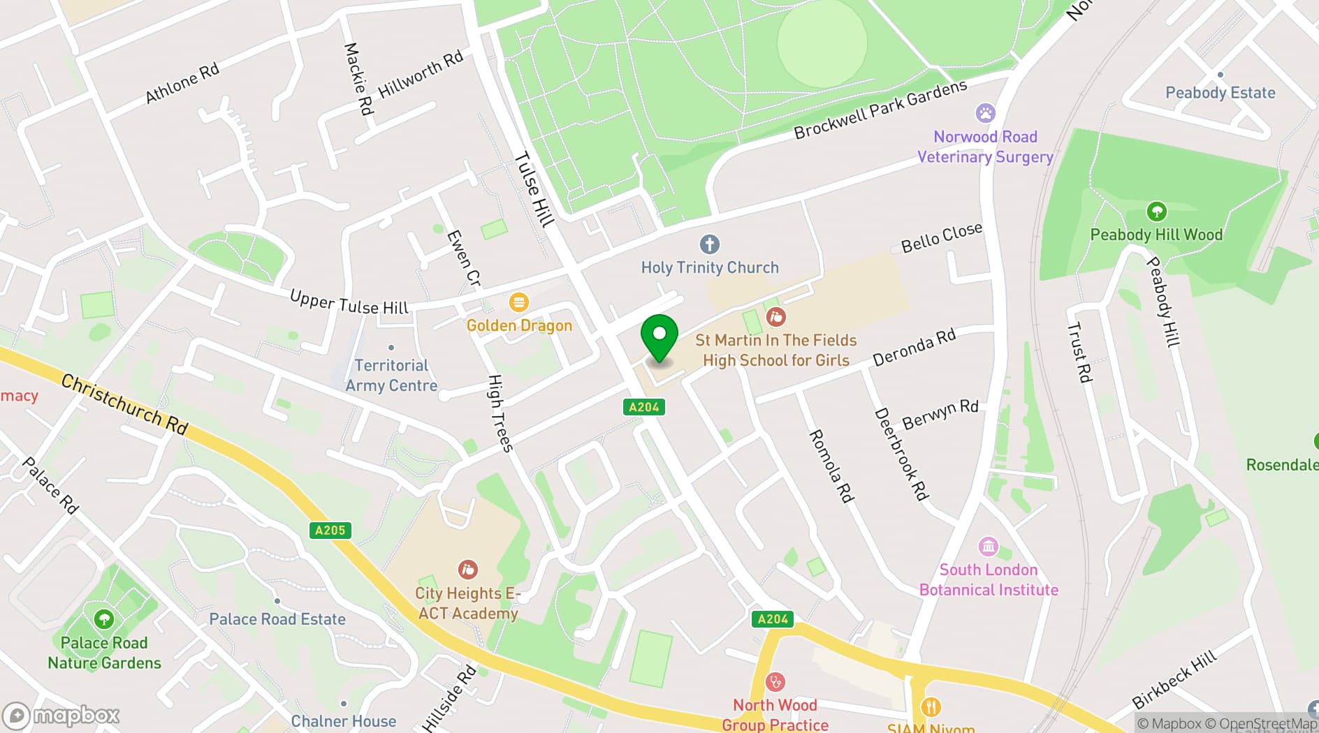 Map showing The Brixton Event Space