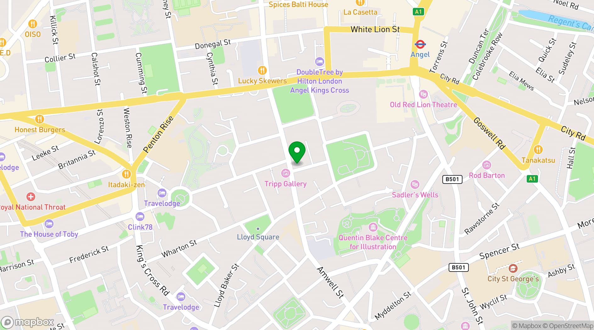 Map showing The George and Monkey 