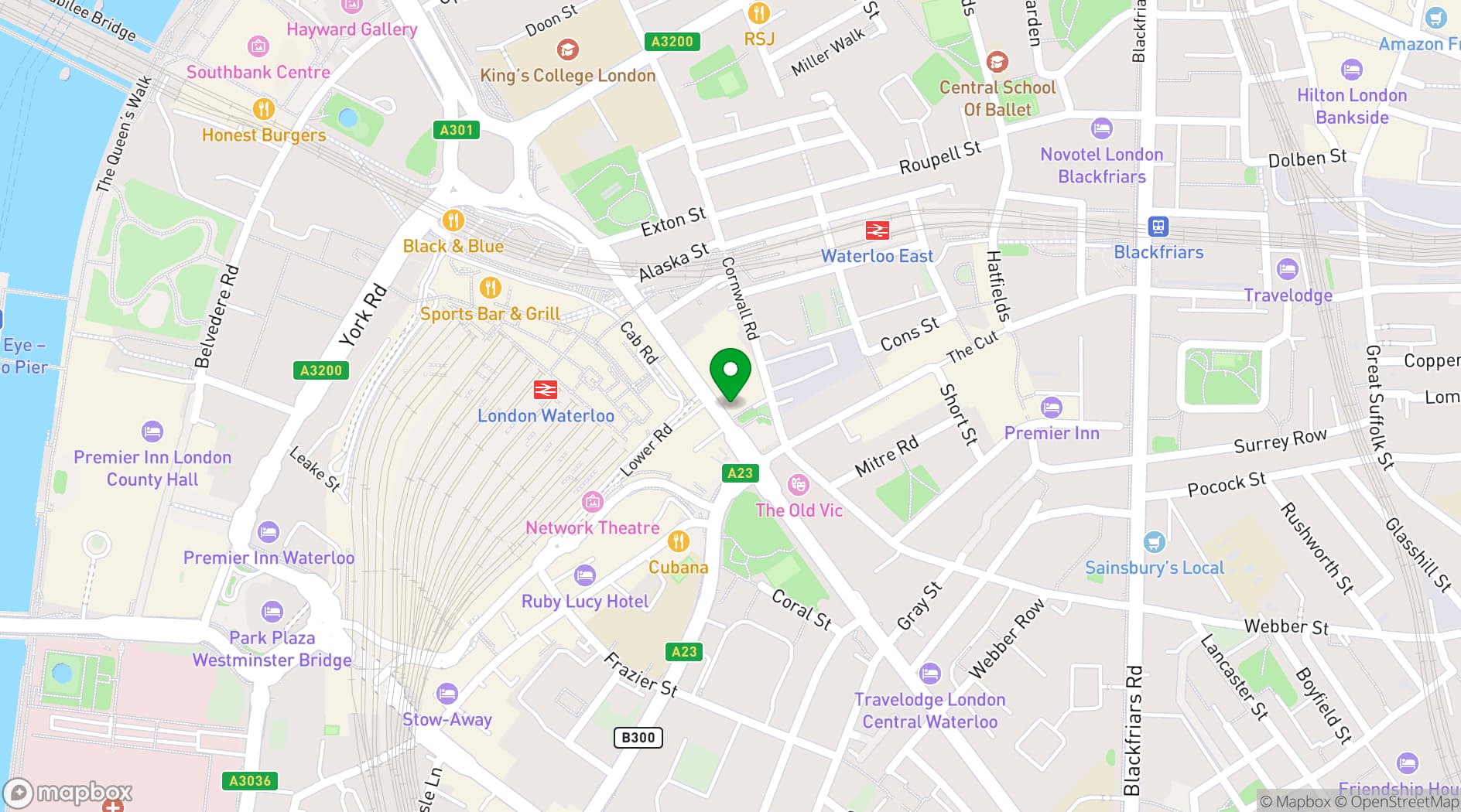 Map showing Circe's Rooftop