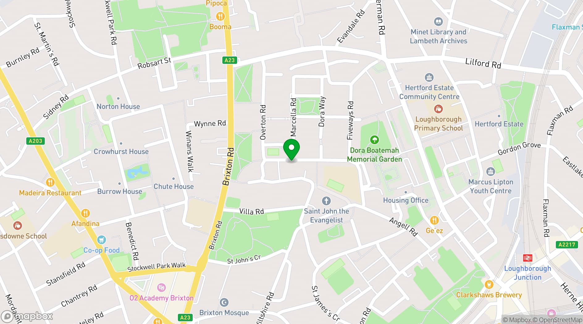 Map showing upCYCLE LDN Hub
