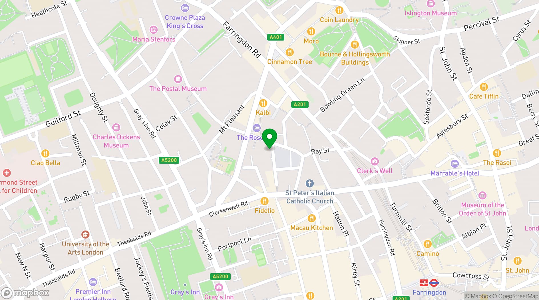 Map showing The Fashion Building