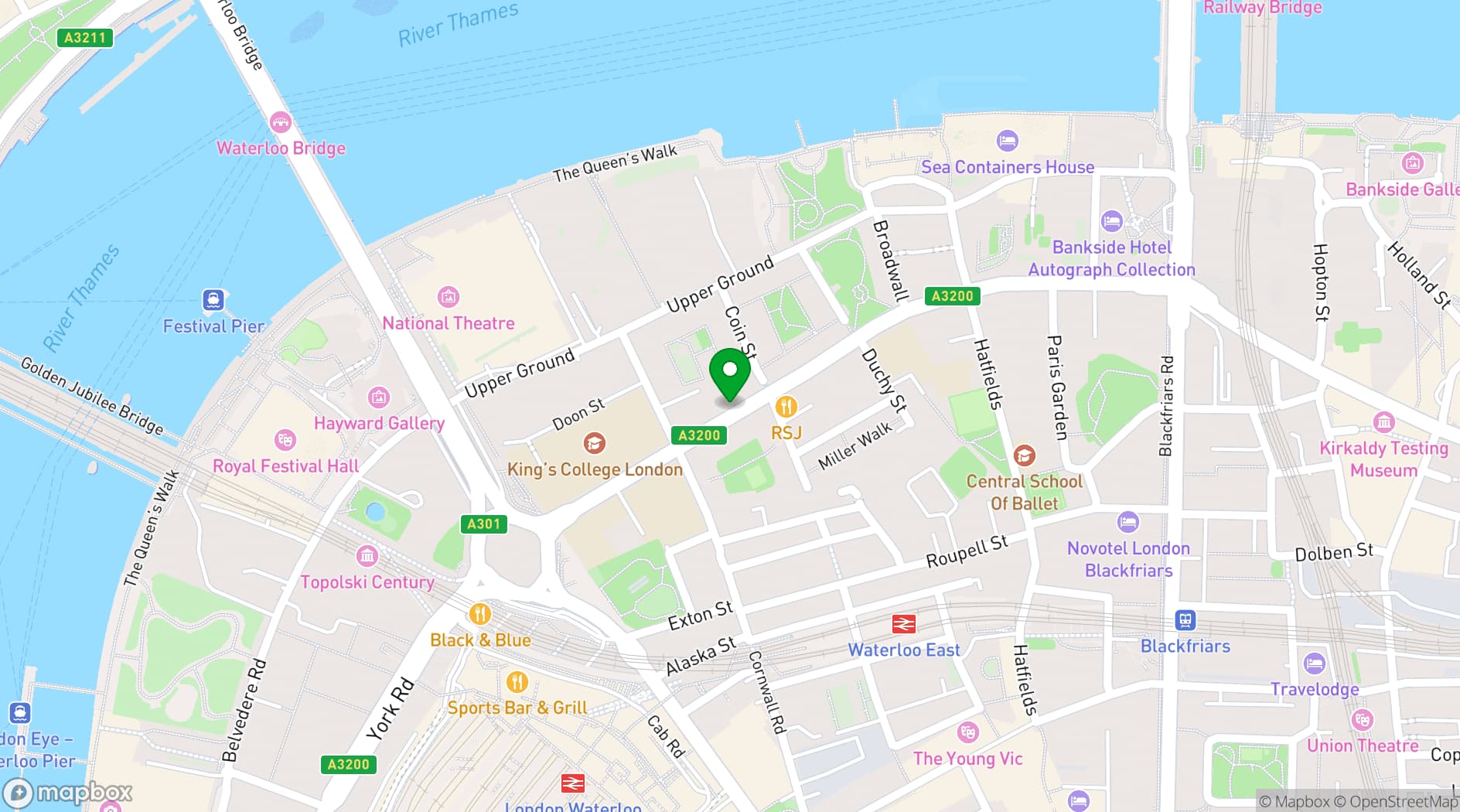 Map showing Coin Street Conference Centre