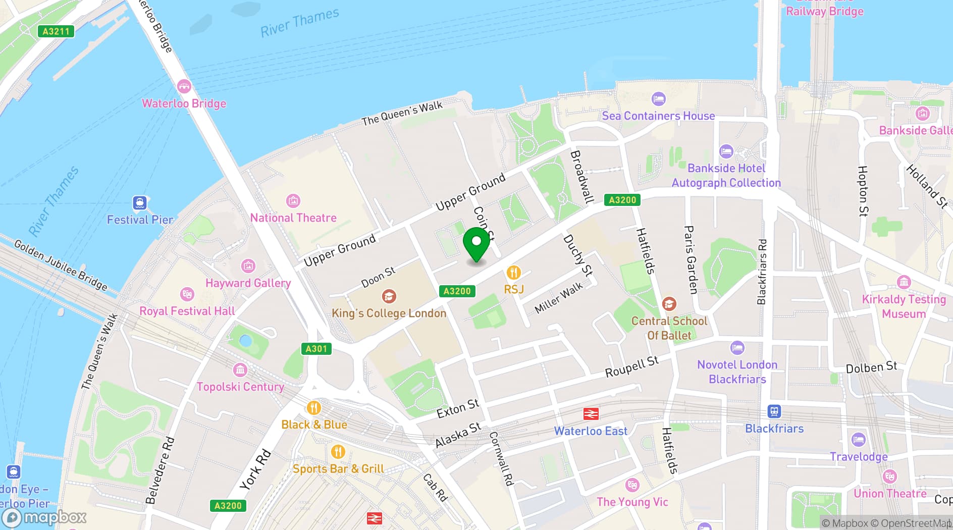 Map showing Coin Street Conference Centre