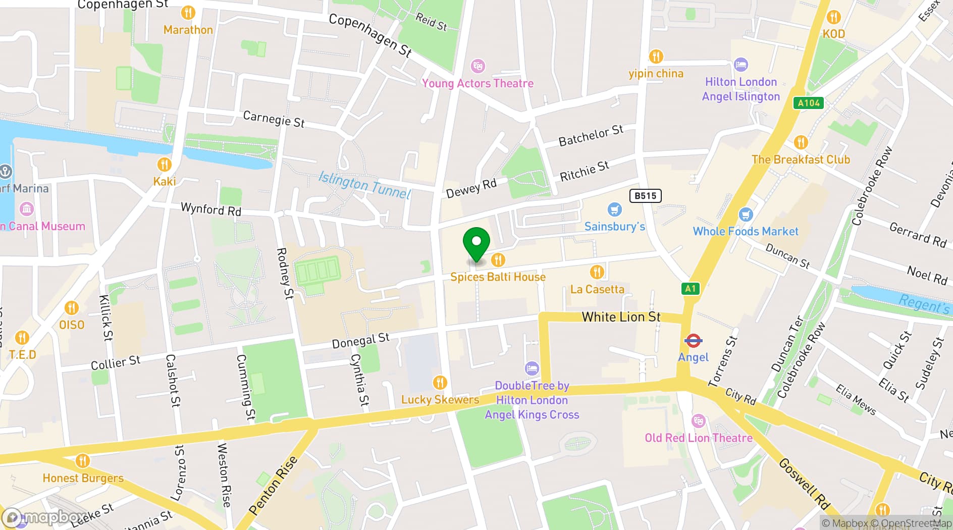 Map showing CC Lounge Bar 