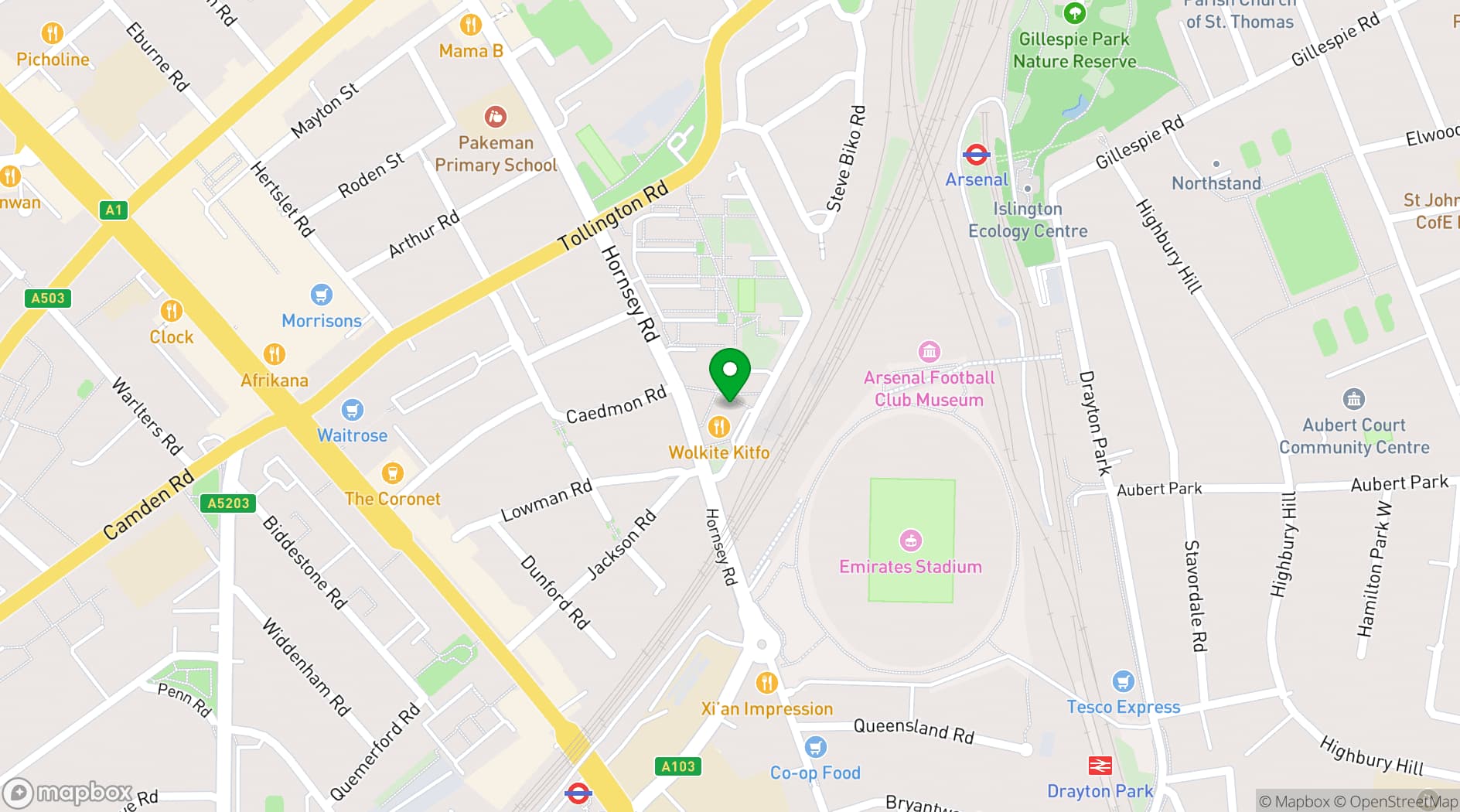Map showing Camden Records