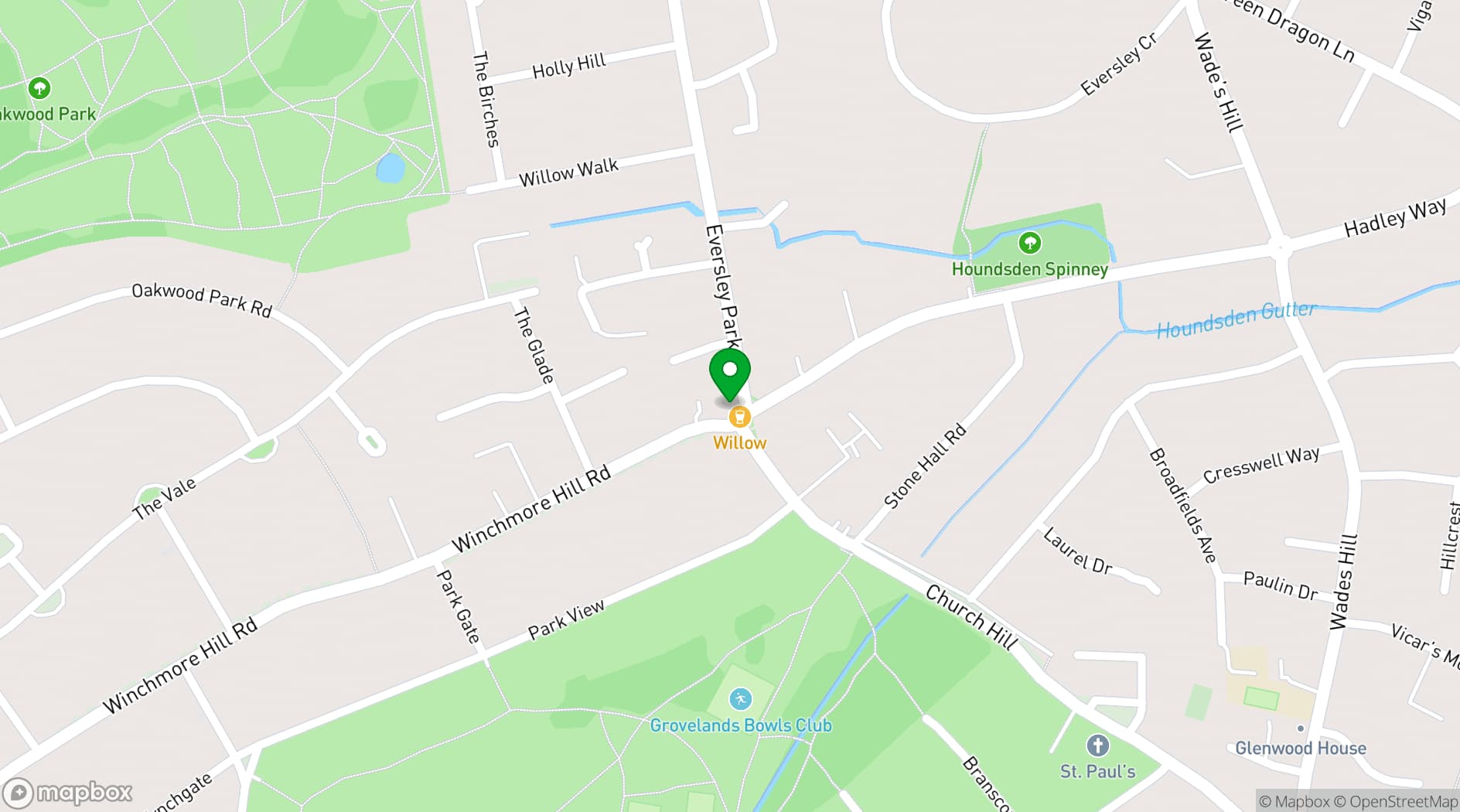 Map showing The Winchmore