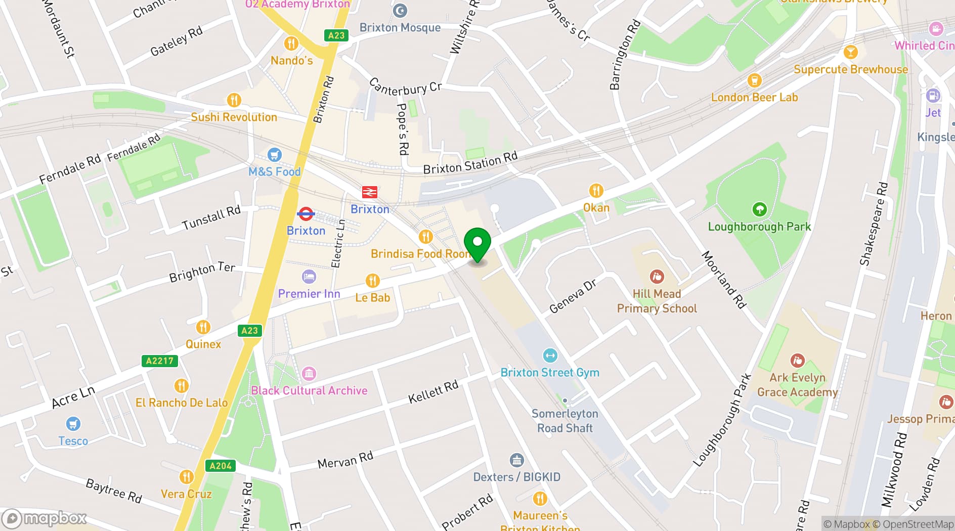 Map showing Brixton House
