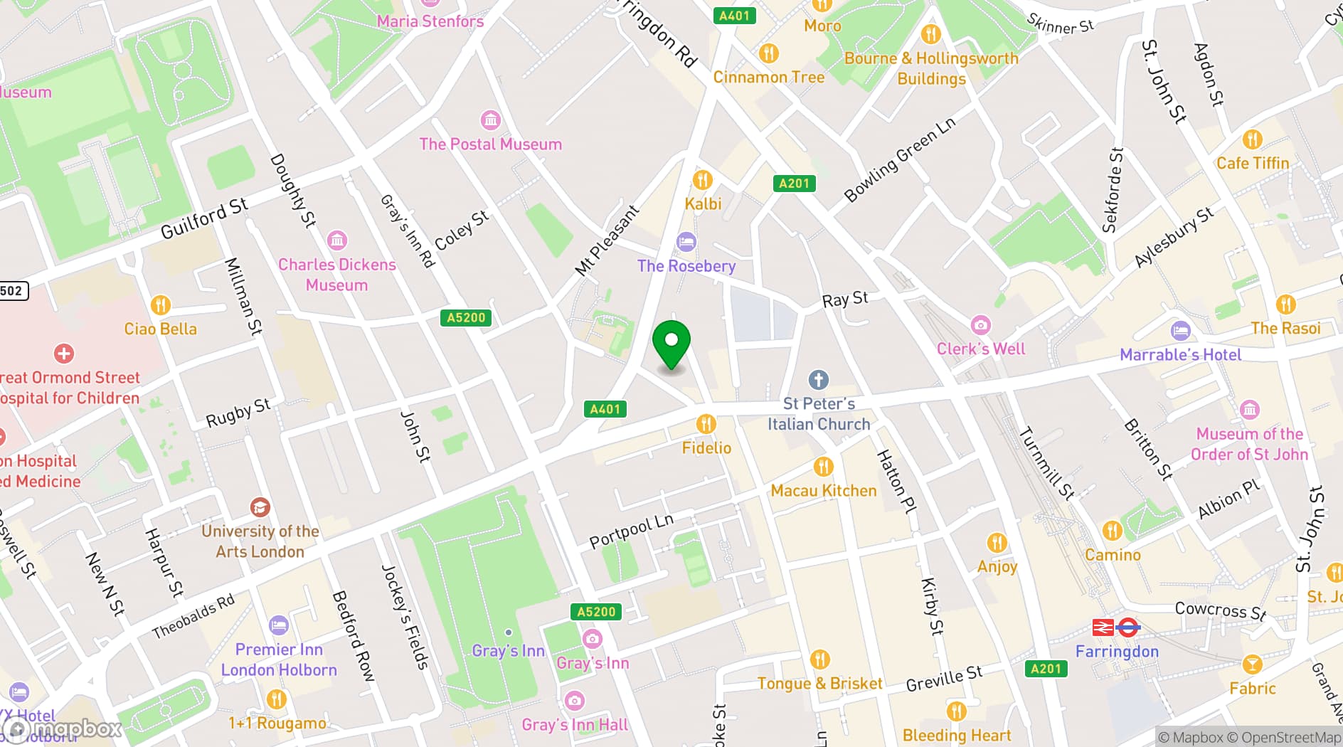 Map showing Accountancy Action - Farringdon