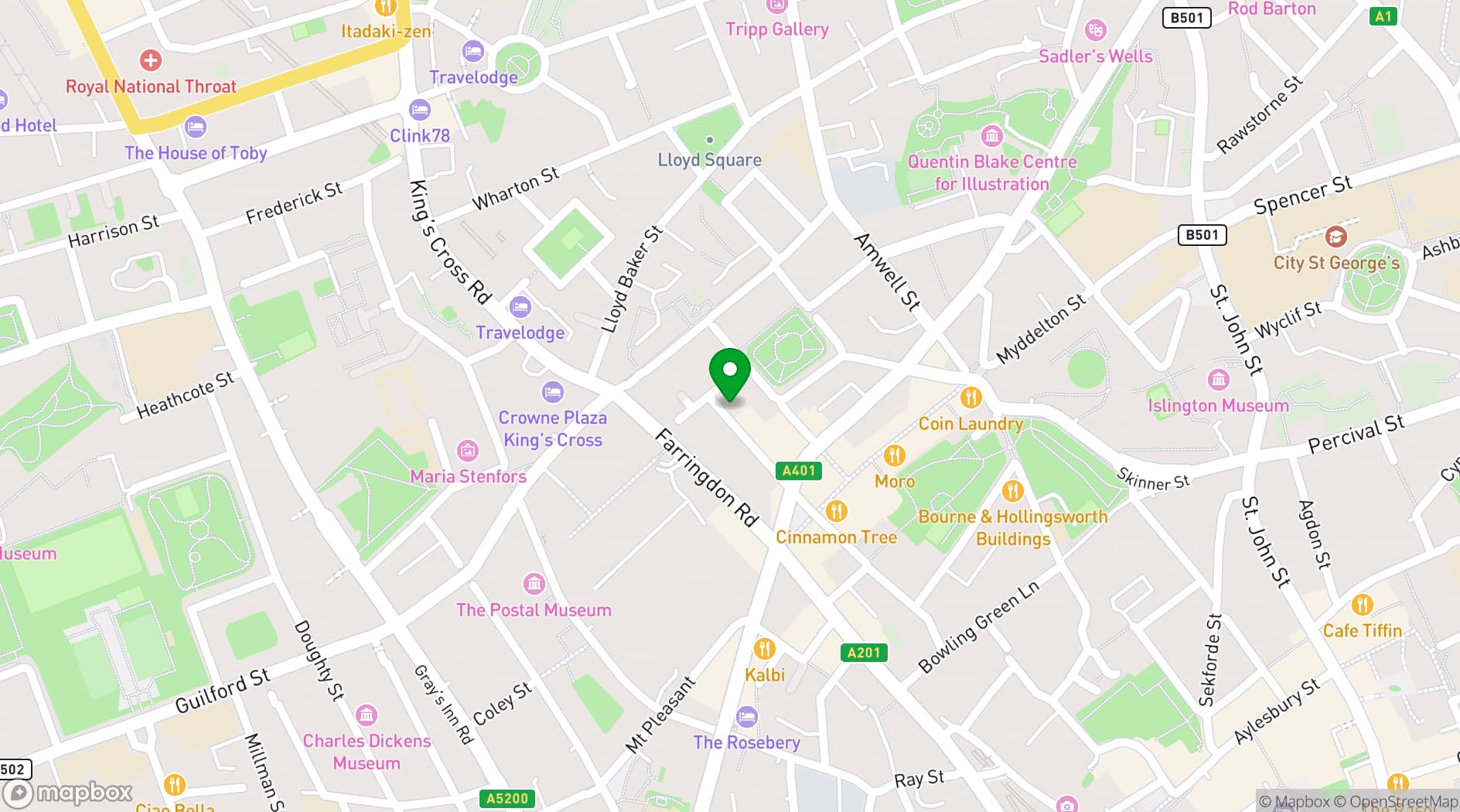 Map showing The Easton