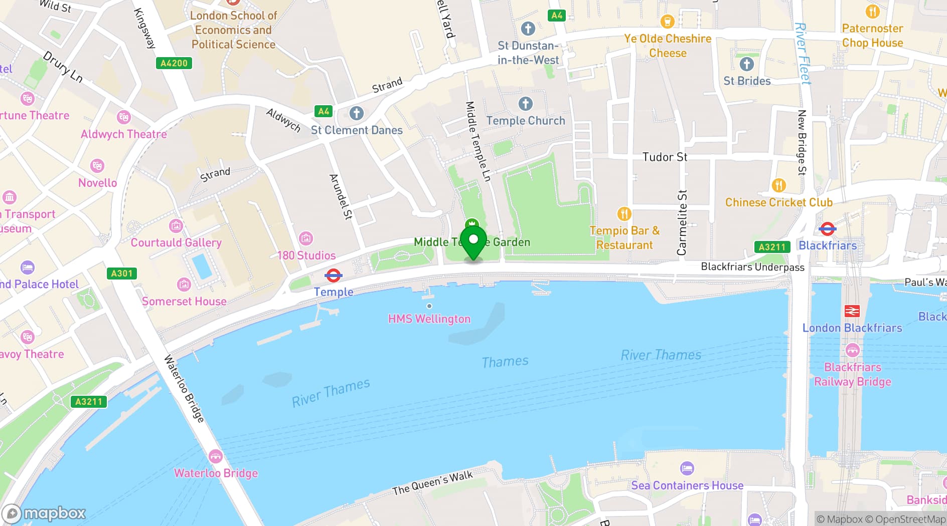 Map showing Eight Embankment
