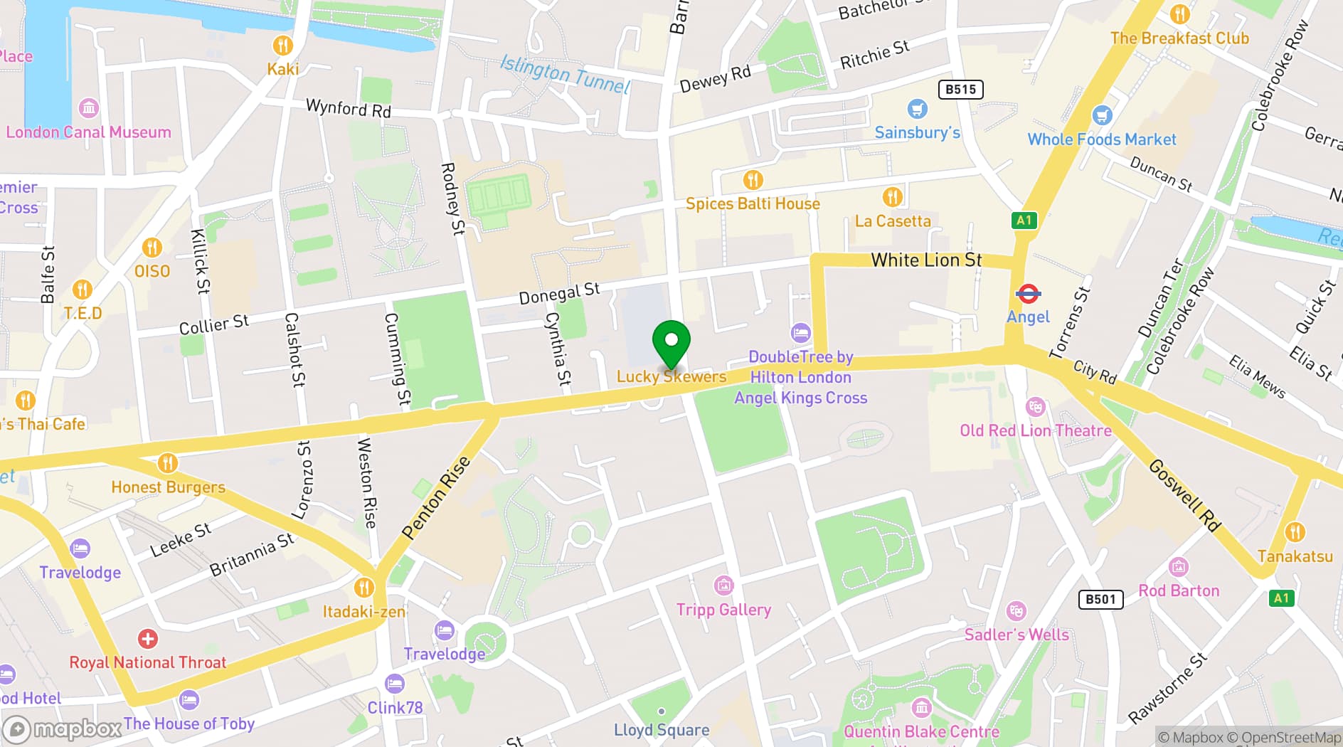Map showing The Lexington