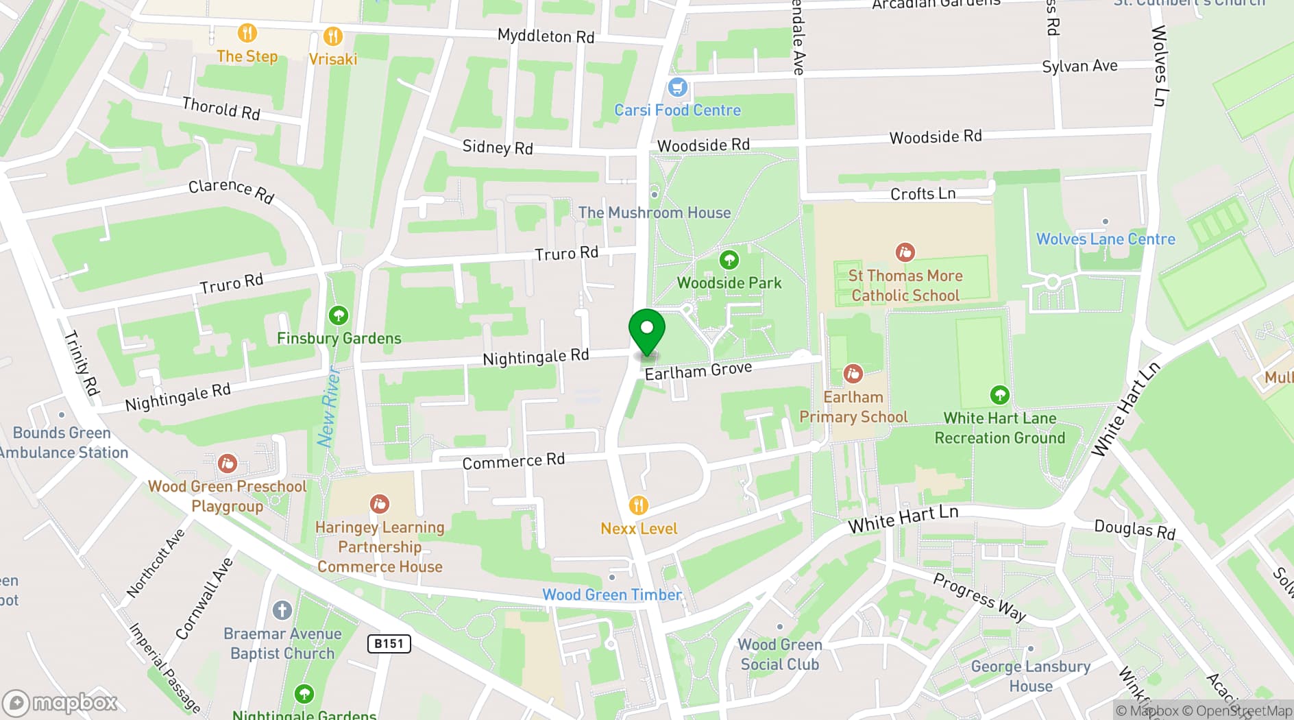 Map showing Maya Lounge