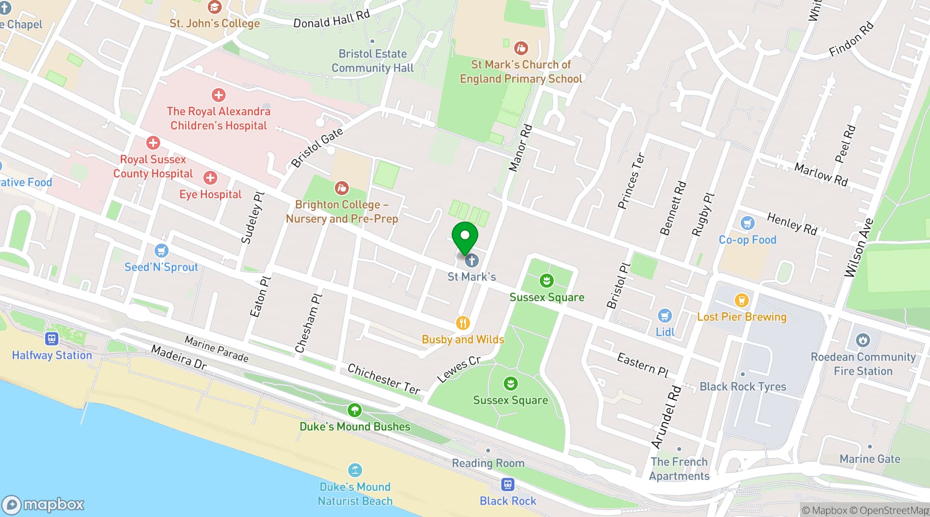 Map showing The Spire Arts