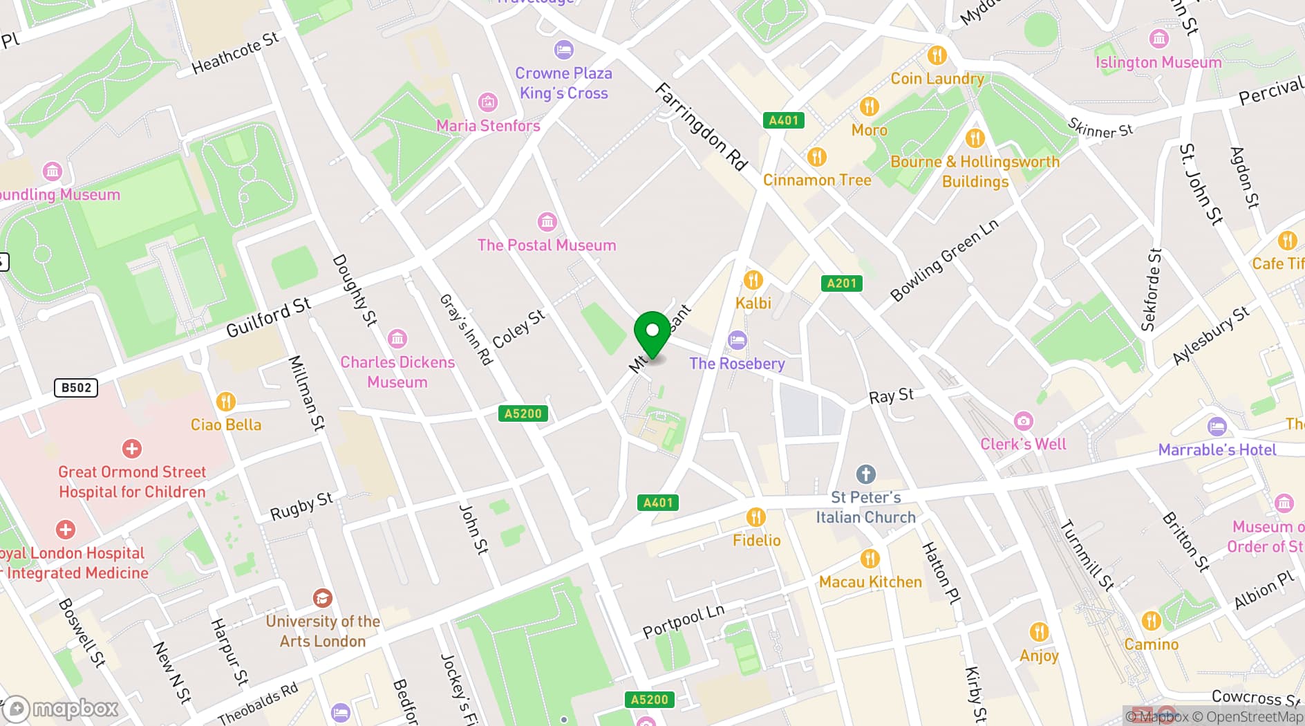 Map showing Mount Pleasant Studio