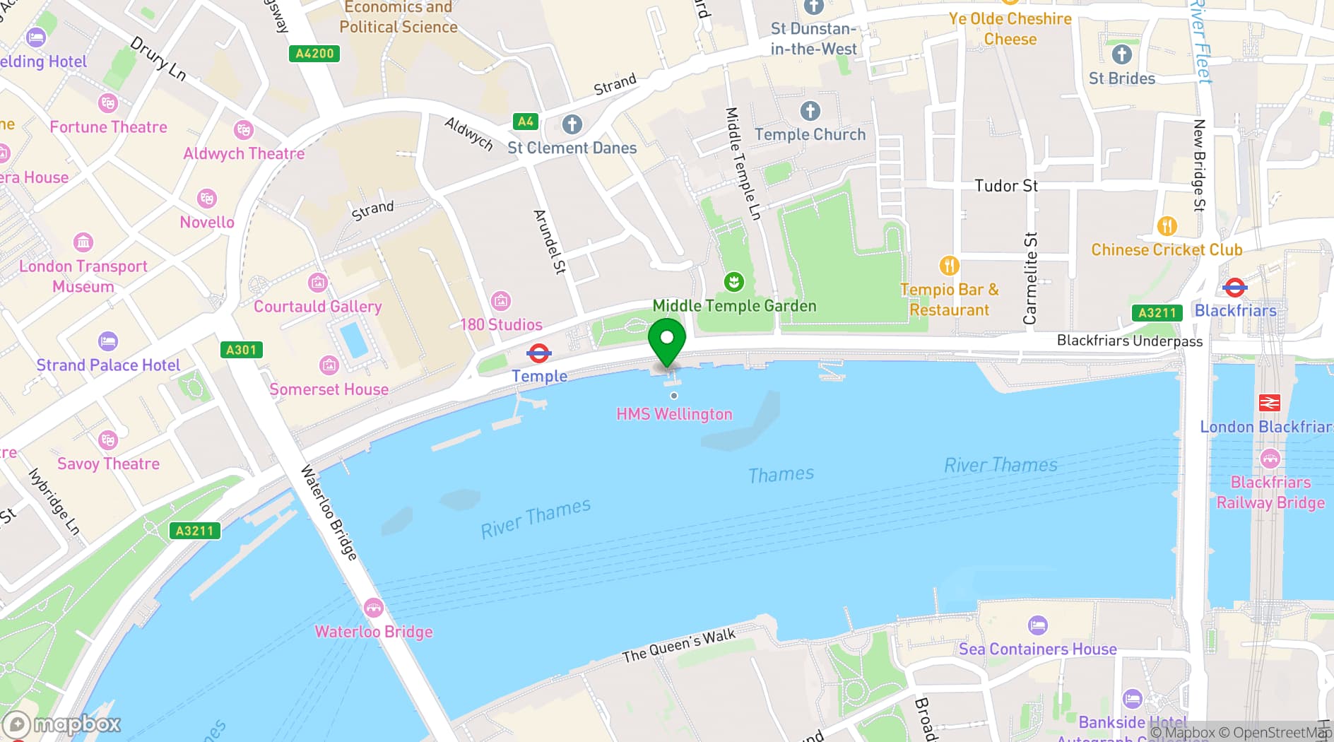 Map showing The Bar At Temple