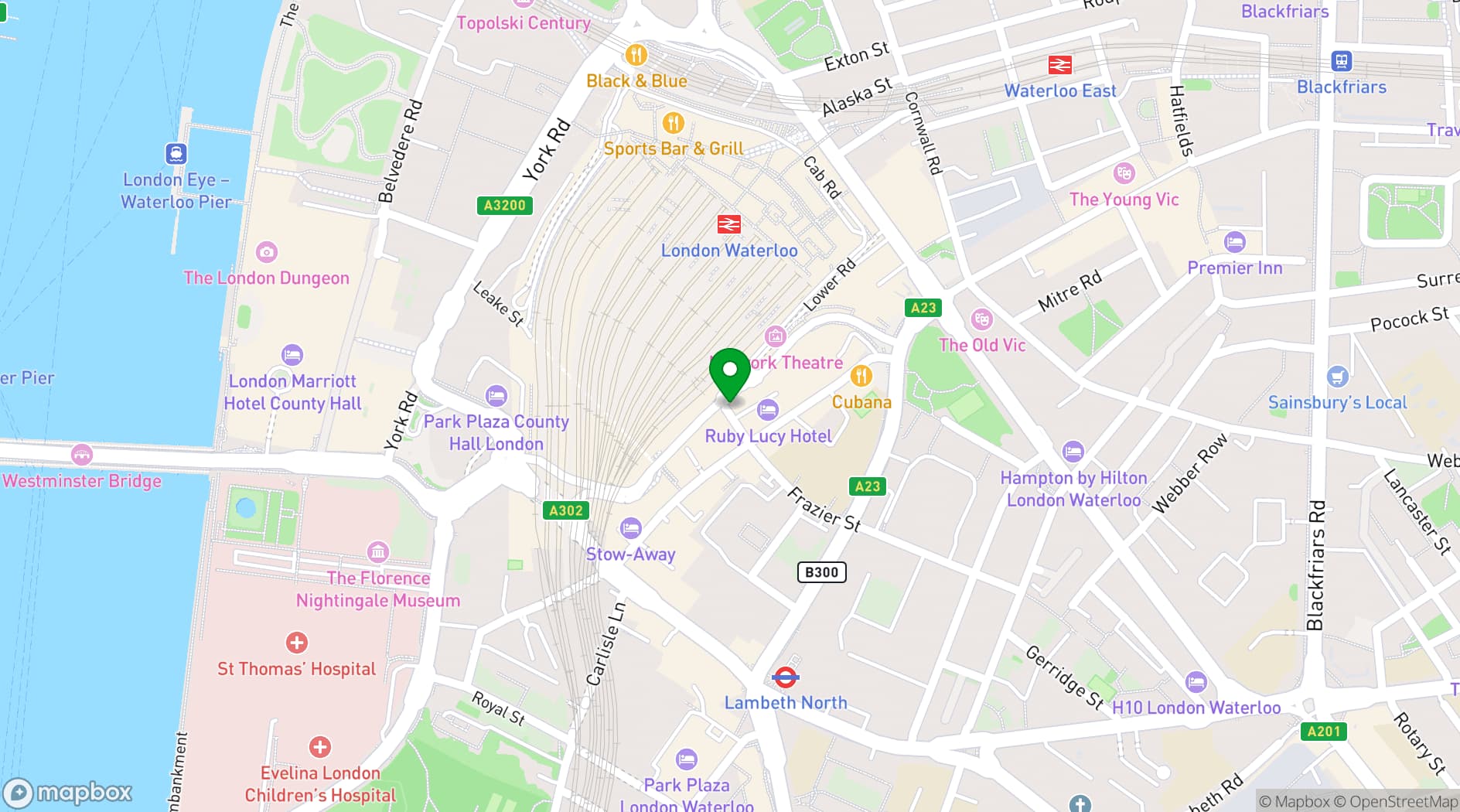 Map showing HUMBUG! Santa's Christmas Dive Bar Experience