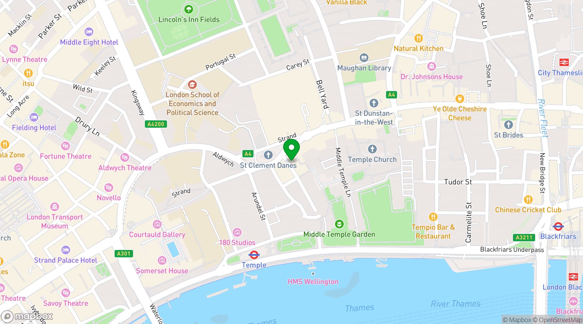 Map showing Temple Brewhouse