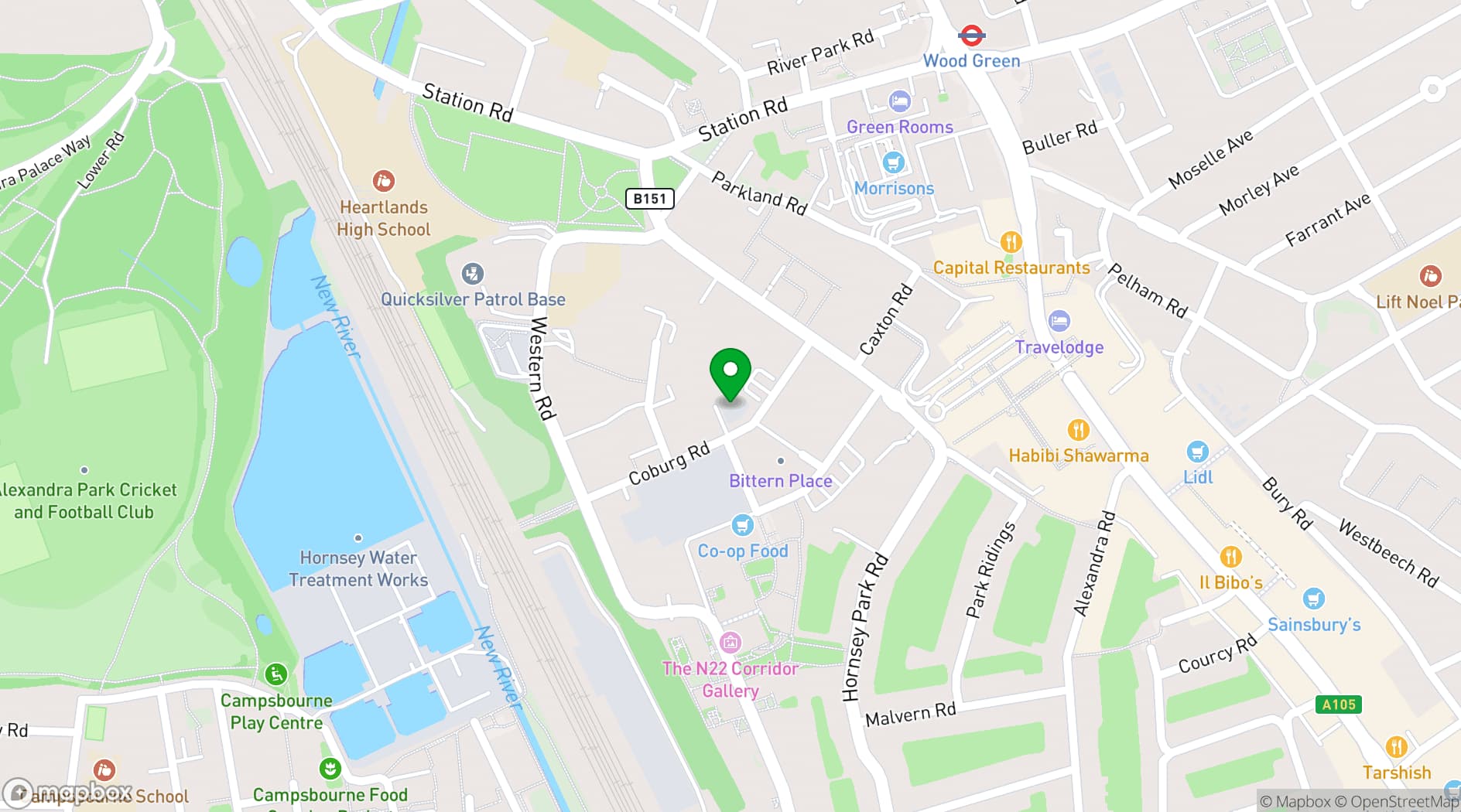 Map showing Lj Studios North